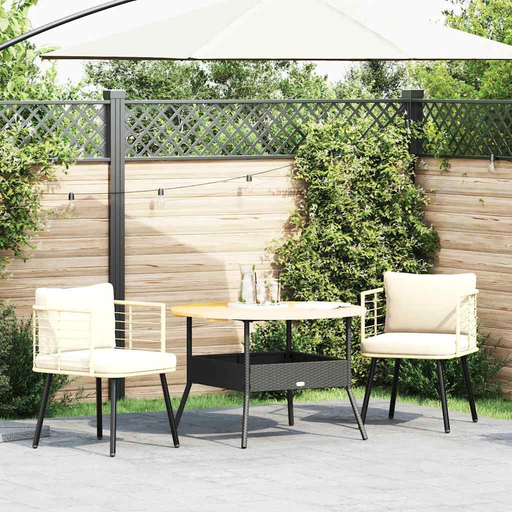 vidaXL Gartenstuhl Gartenstühle 2 Stk. mit Kissen Natur Poly Rattan (2 St)