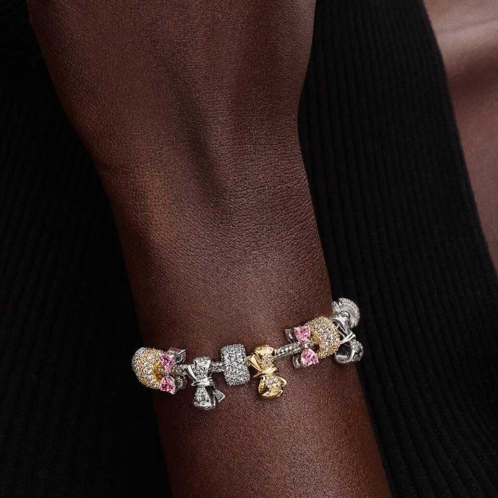 Pandora Charm Kugel SHINE-762820C01, Zirkonia, Vergoldet, Pavé