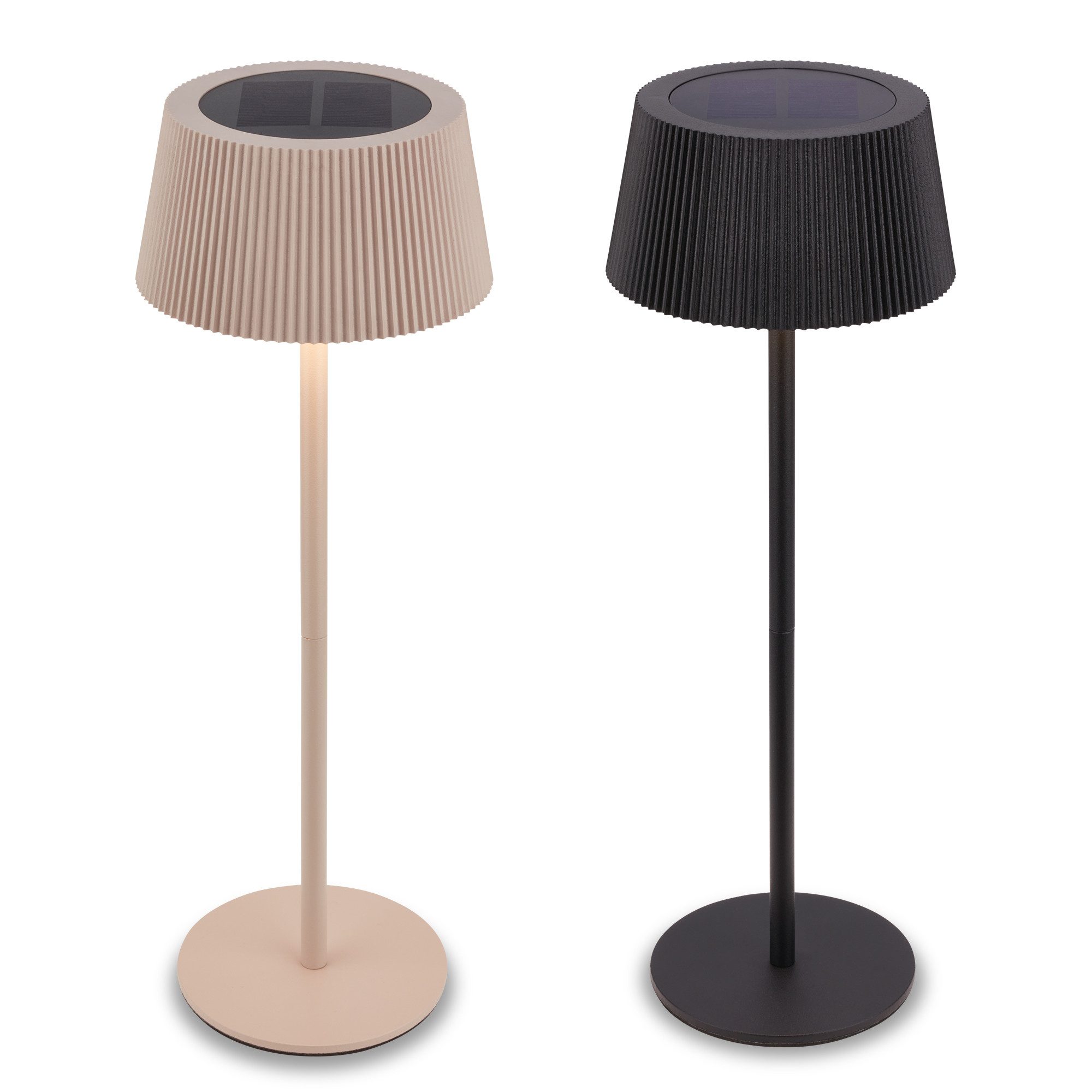 Briloner Leuchten LED Tischleuchte Tischlampe kabellos Akku Solar Touch Dimmbar USB-C, LED fest integriert, 3000K, 4000K, 6500K, 12x34 cm, Indoor/Outdoor, Balkon, Terrasse, Wohnzimmer