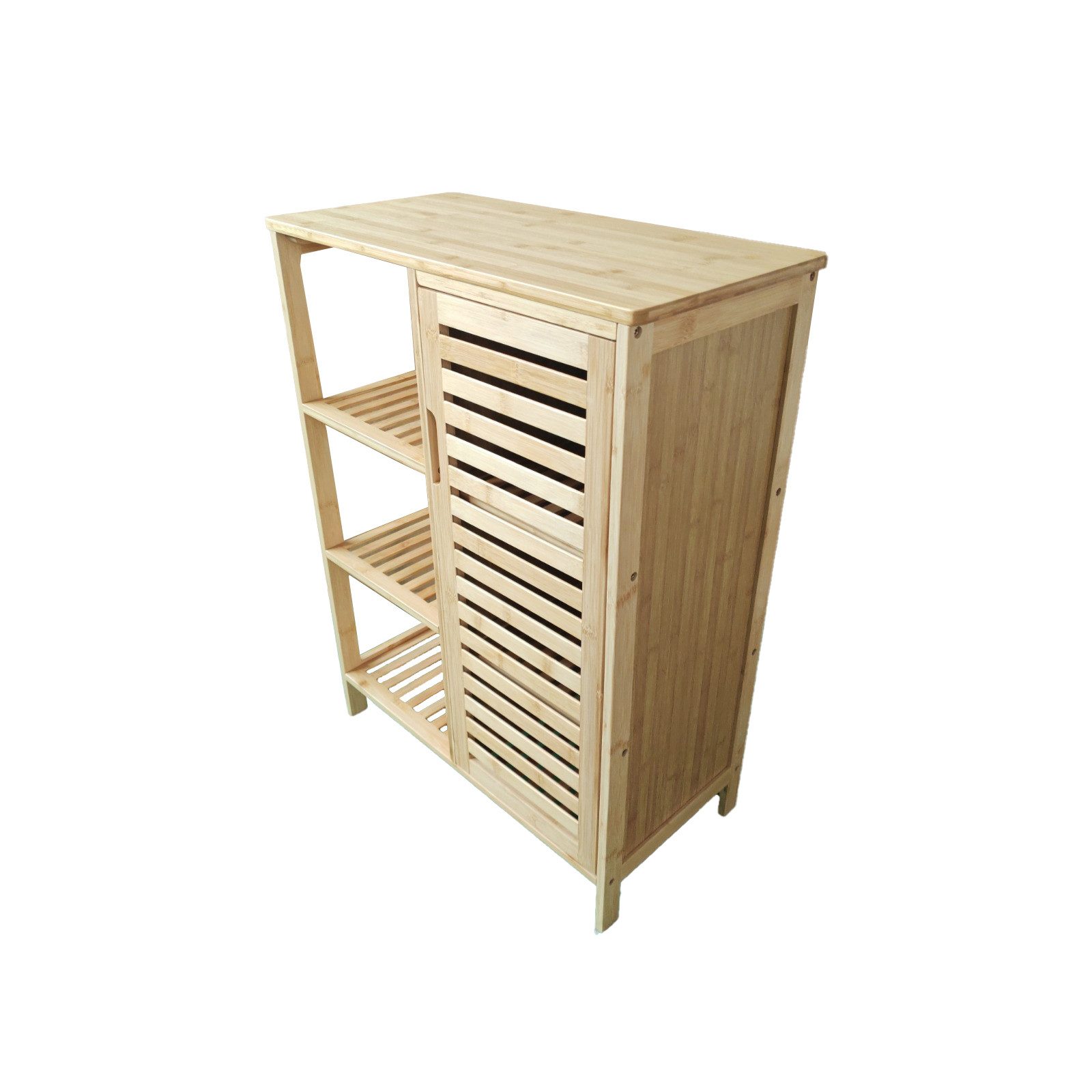 AD.CON Badregal Badezimmerschrank Bambus Badregal mit 3 Ablagen und 1 Schra günstig online kaufen