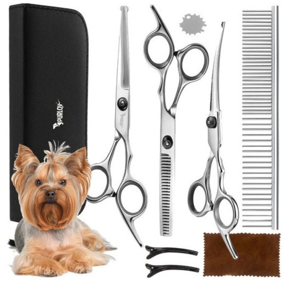 Purlov Hundeschermaschine Haarschneideschere Hundefriseur, Trimmen, Ergonomisches Design