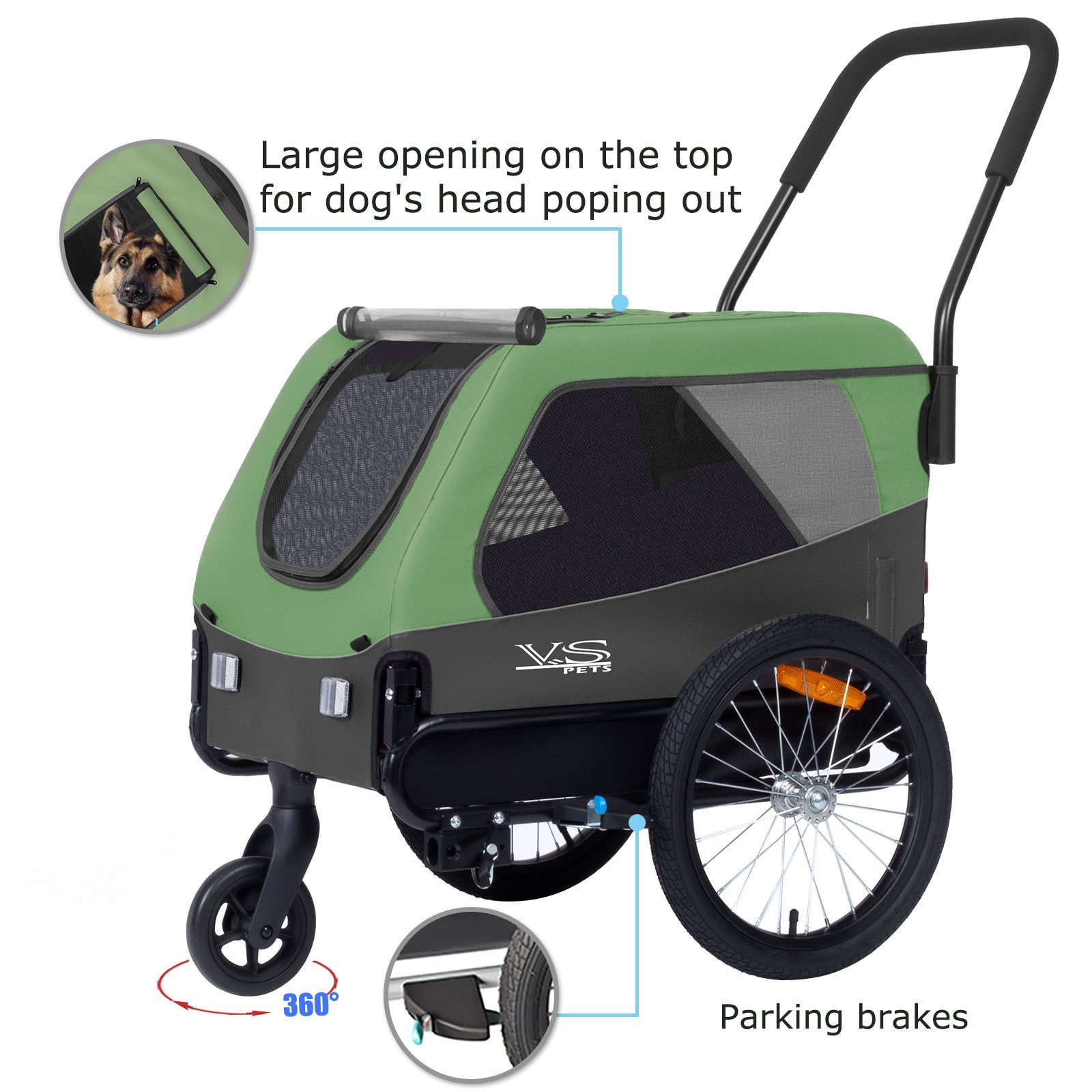 TIGGO Fahrradhundeanhänger Tiggo Medium Hundeanhänger & Buggy 2in1 Fahrradanhänger Hundebuggy