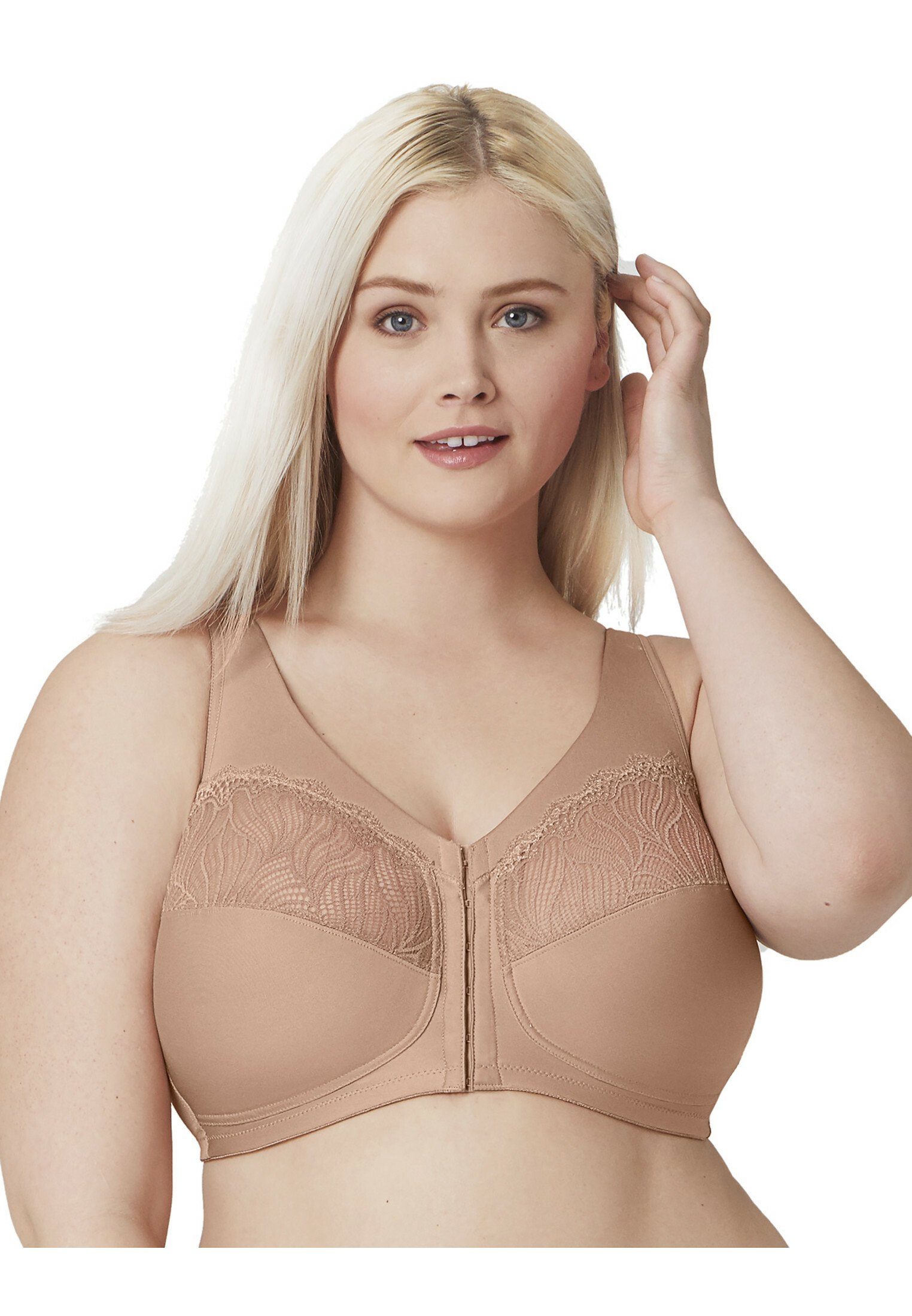 GLAMORISE Bügelloser BH mit Vorderverschluss & MagicLift Technologie für eine natürliche Form