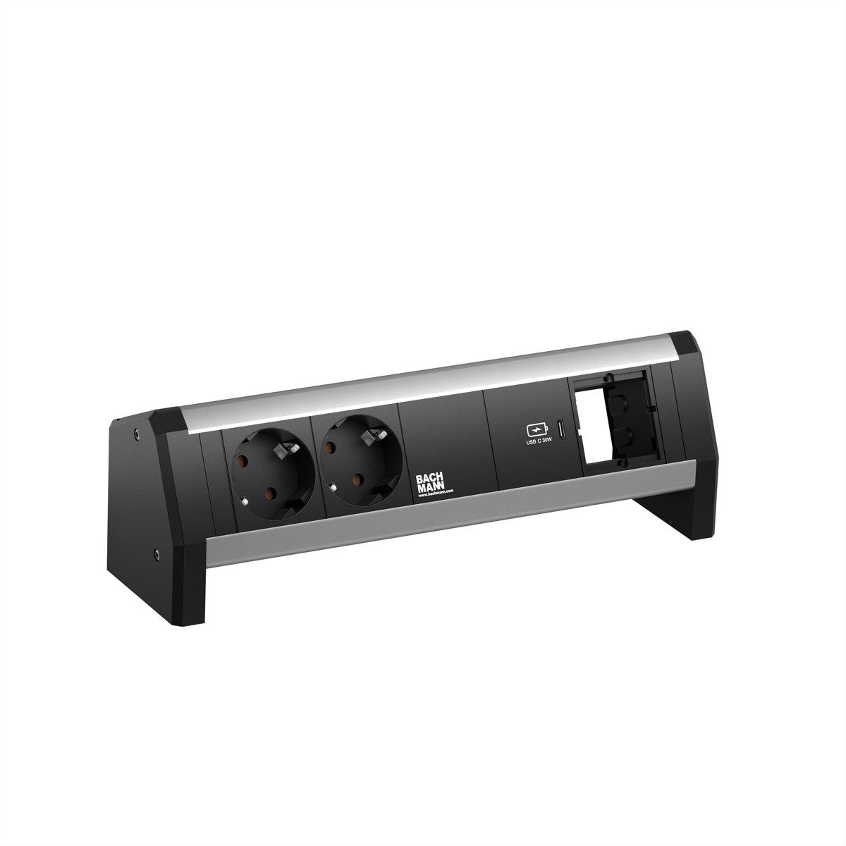 Bachmann DESK 2xSchutzkontakt USB C Steckdosenleiste, USB Charger 30W 1xABD GST18, 902.0815