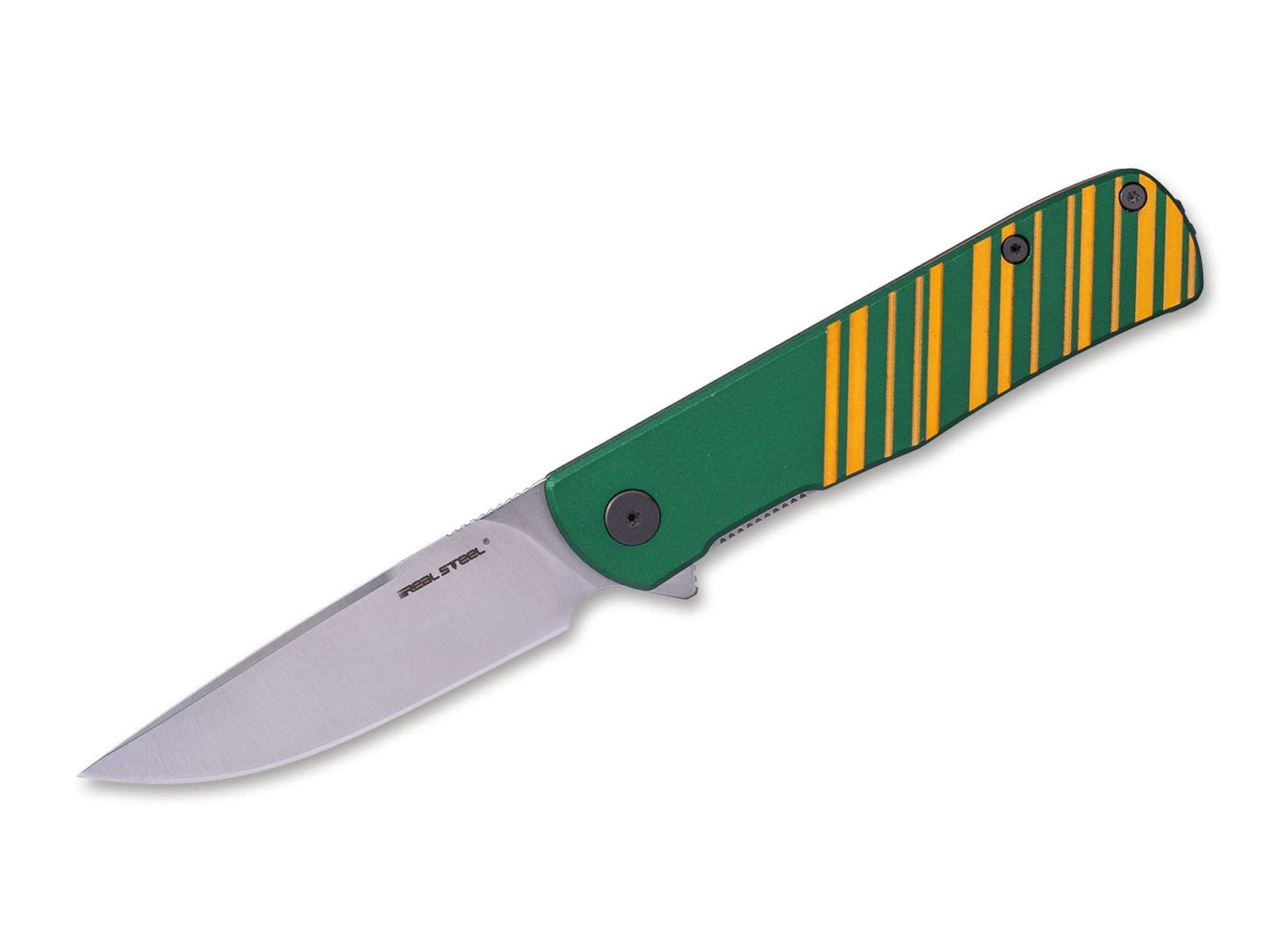 Real Steel Taschenmesser Real Steel Karly Aluminum Green & Gold