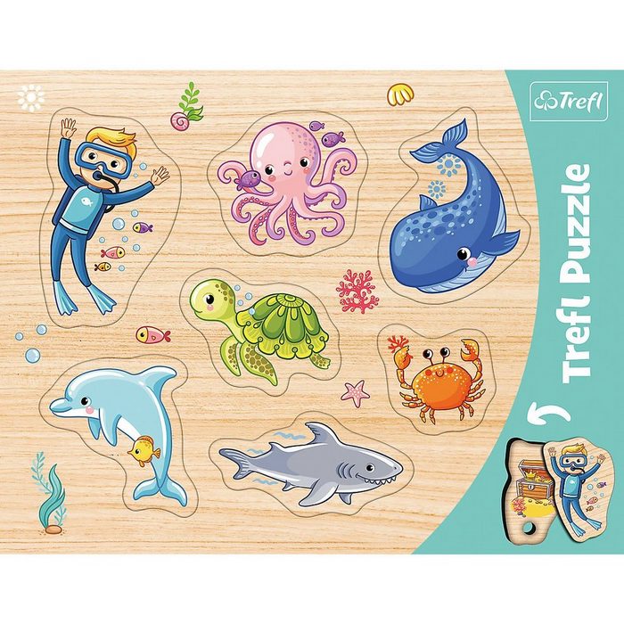 Trefl Puzzle Konturenpuzzle - Unterwasserwelt 7 Teile Puzzleteile