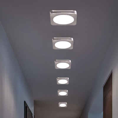 etc-shop LED Einbaustrahler, LED-Leuchtmittel fest verbaut, Warmweiß, 6er Set LED Einbau Strahler silber Decken Leuchten Wohn
