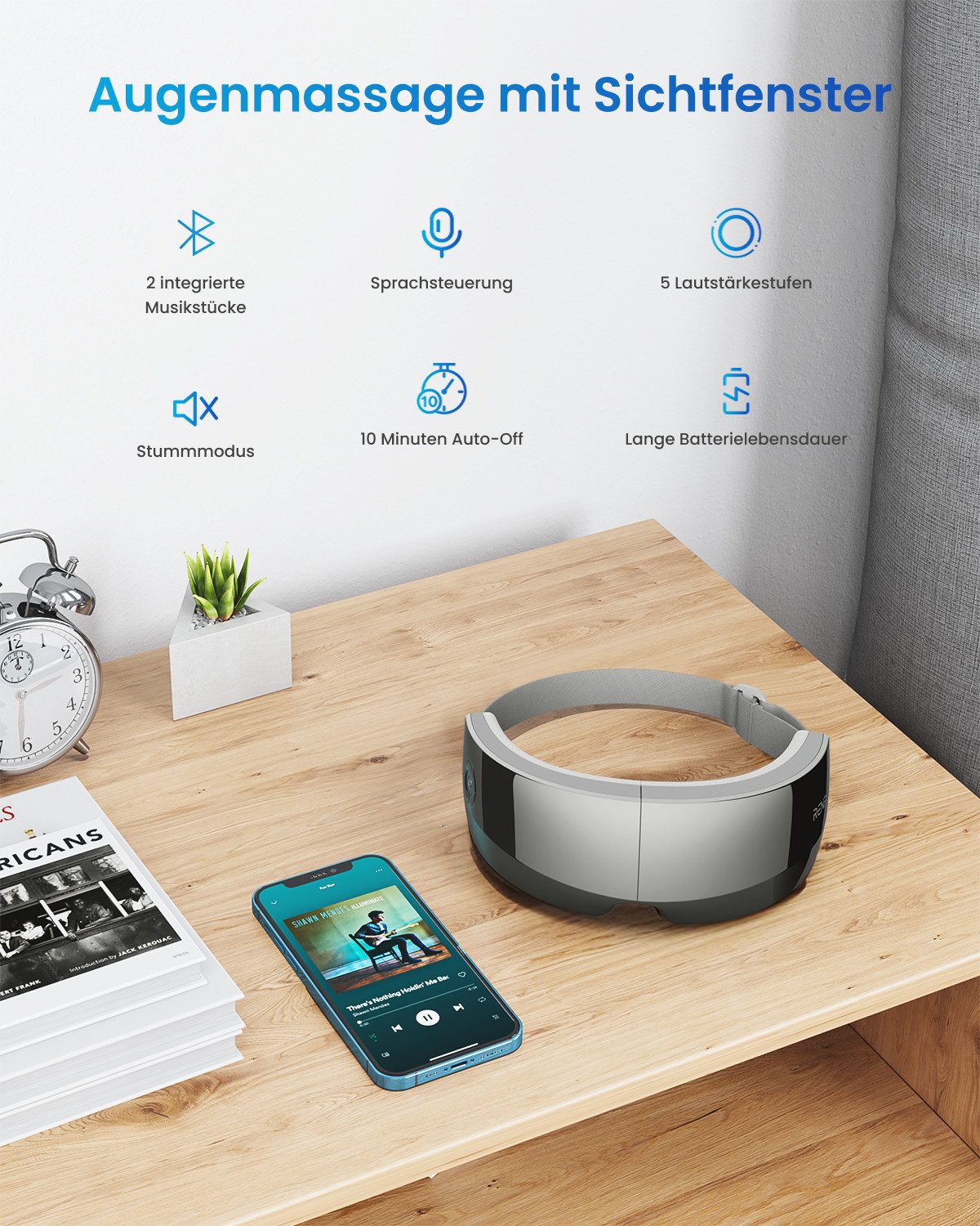 RENPHO Gesichtsmassagegerät Eyeris View, Luftdruck, Wärme, Vibration, Sichtfenster, 5 Modi, Bluetooth, Akku
