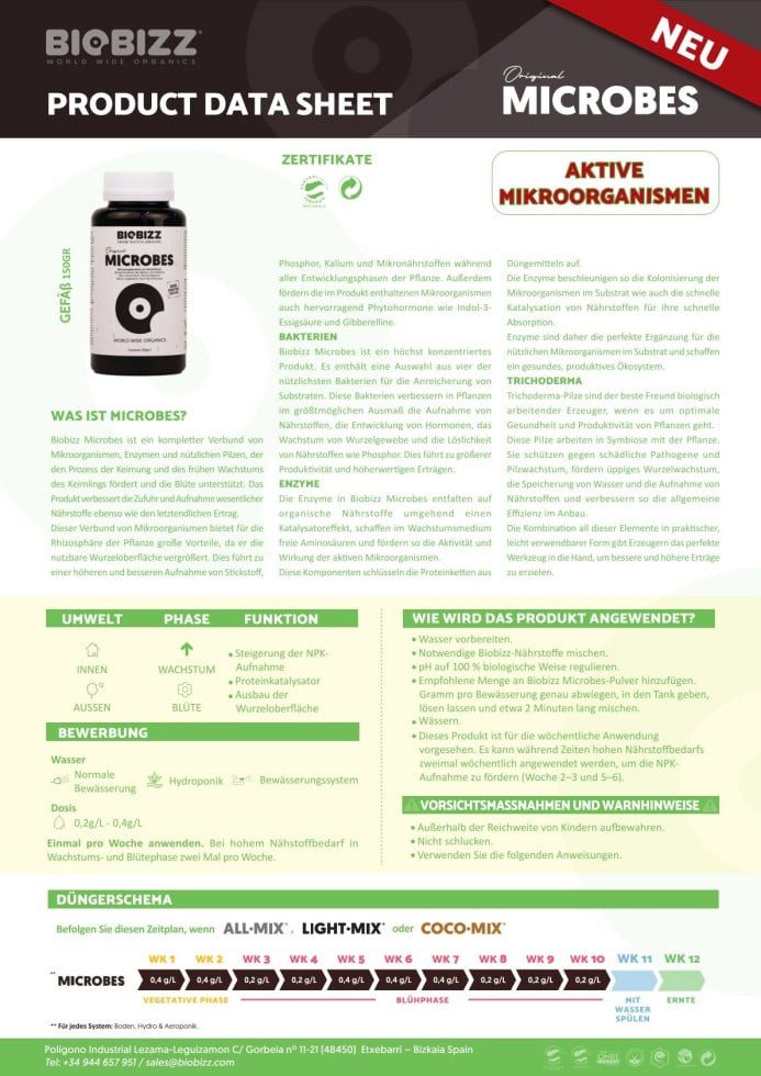 Biobizz Pflanzendünger BioBizz Grow Dünger Microbes 150 g – Bild 5 von 5