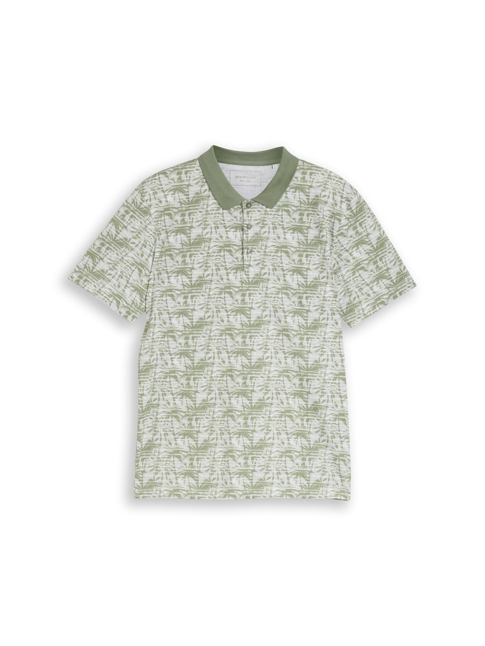 TOM TAILOR Denim Poloshirt Poloshirts Jersey Poloshirt mit Palmenprint
