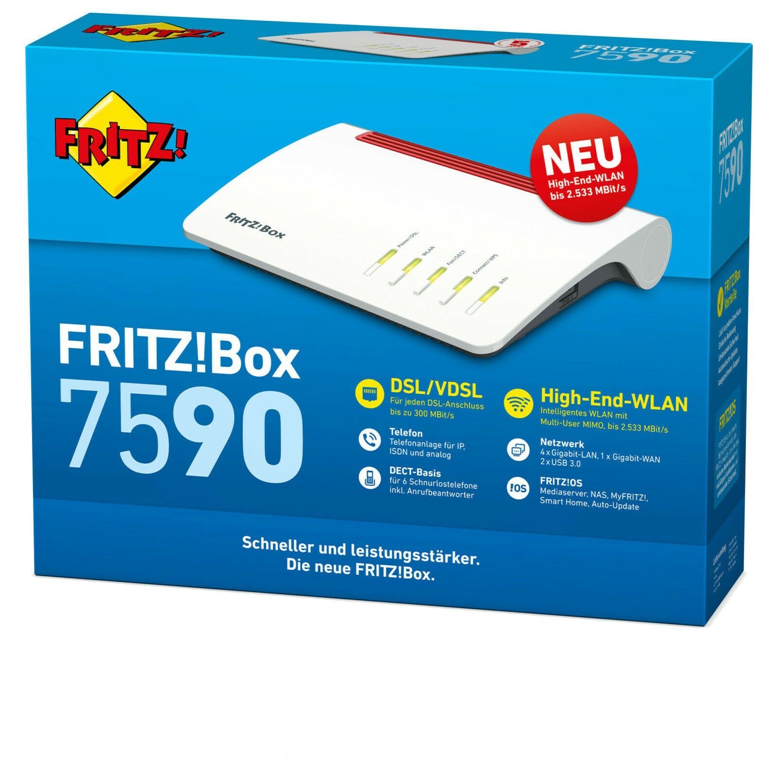 AVM FRITZ!Box 7590 Dual-Band WLAN DECT Router WLAN-Router