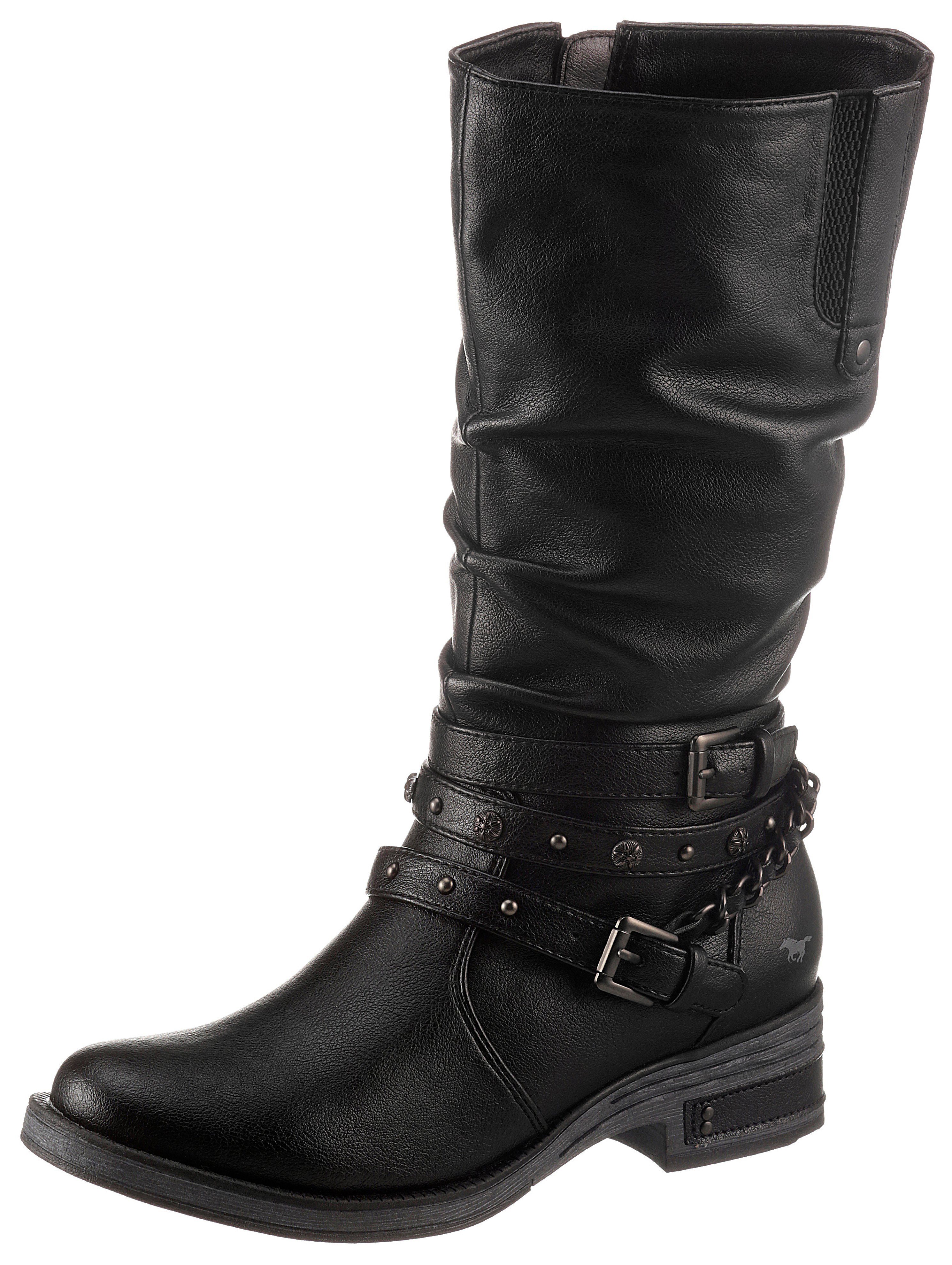 Mustang Shoes Stiefel mit Nietenband und Zierkette