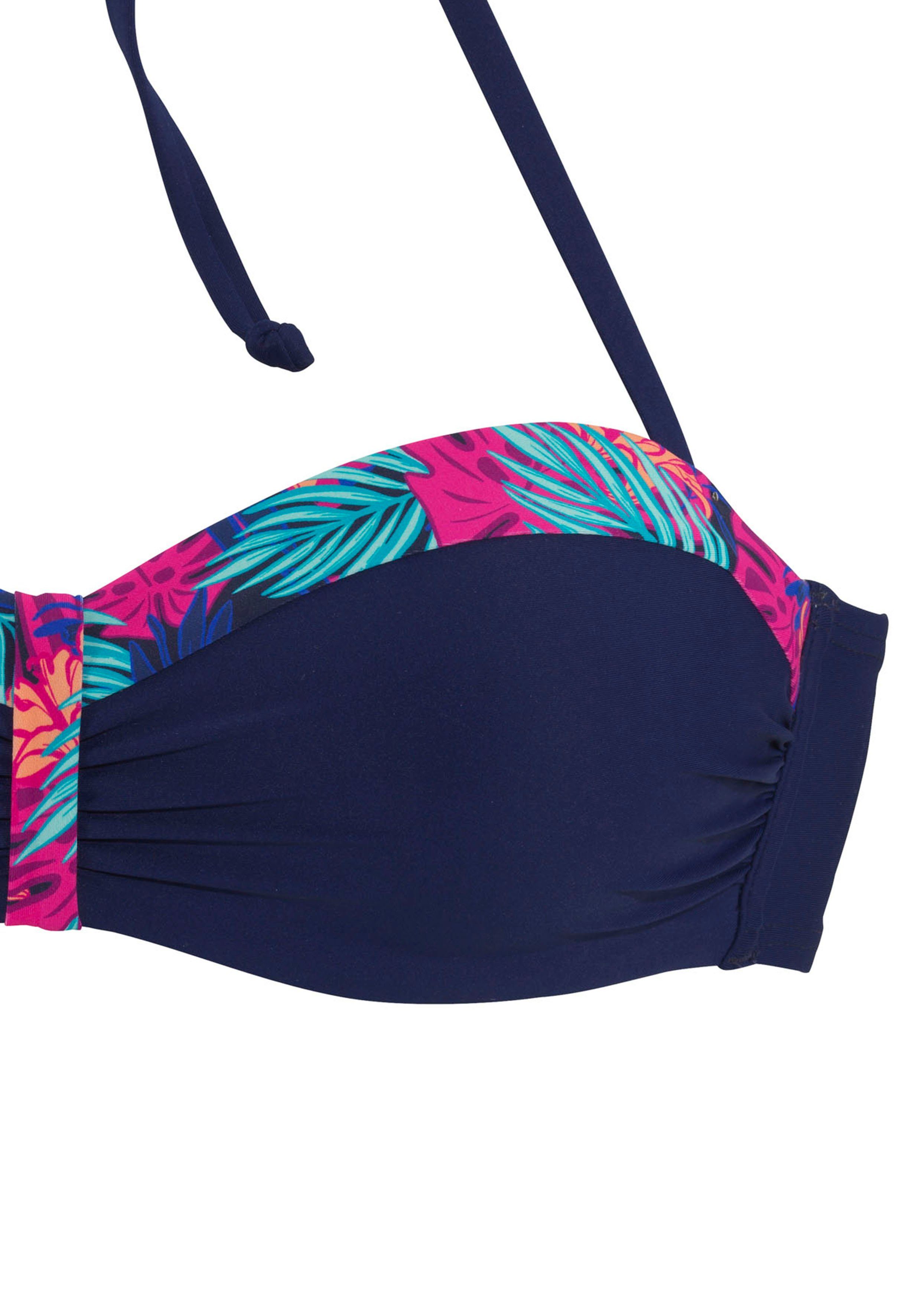 LASCANA Bügel-Bandeau-Bikini-Top Exotic, mit bedruckter Blende an den Cups – Bild 4 von 5