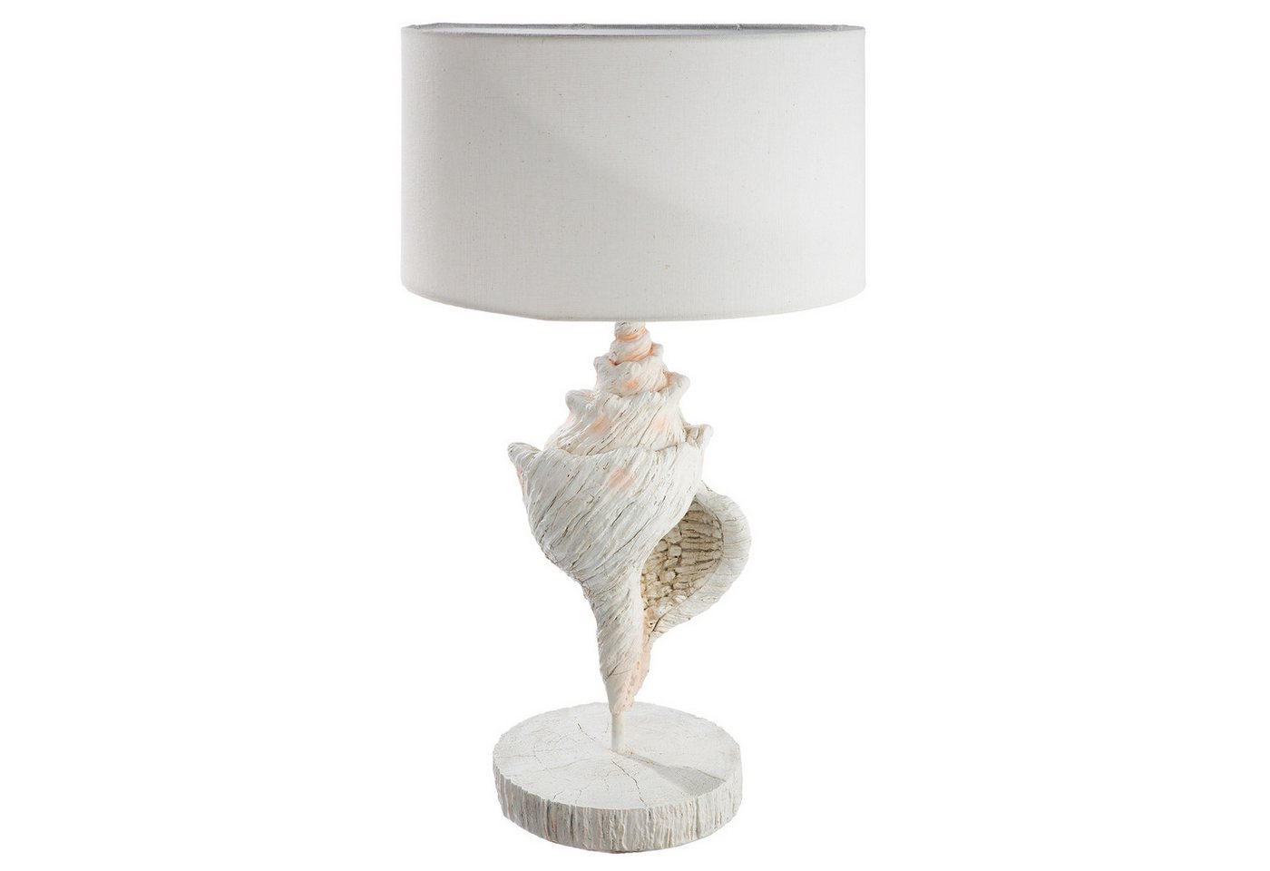 GILDE Tischleuchte SEASHELLS Leuchte - weiß - Kunstharz - Höhe 54,5cm x Ø 29,5cm - Lampe, Tischlampe - Schreibtischlampe - Nachttischlampe