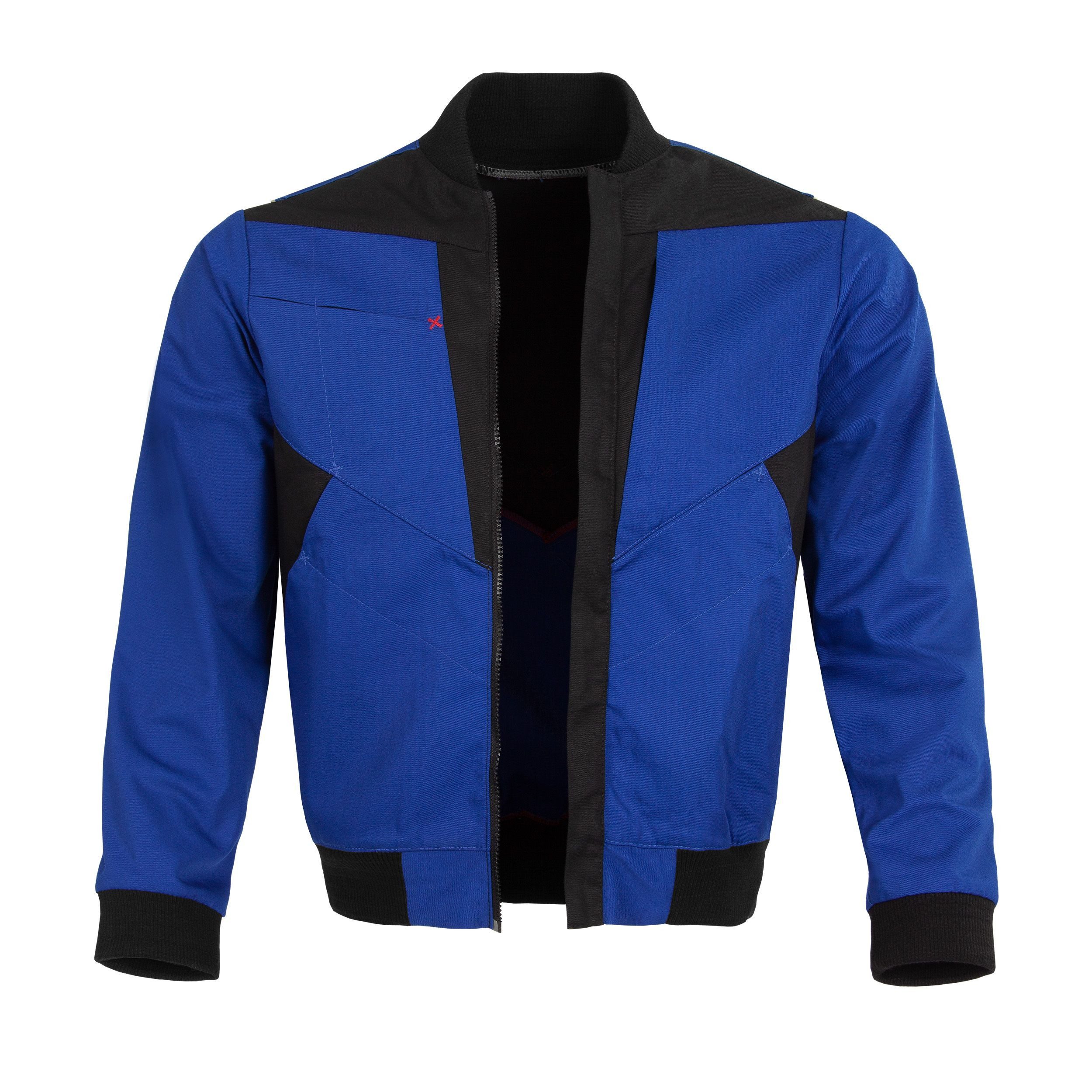 Qualitex Workwear Arbeitsjacke "X-Serie" X-treme strapazierfähige Werkstattjacke - faserverstätkt (1-St) Bundjacke mit 7 Taschen - pflegeleichte Blousonjacke - Waschbar