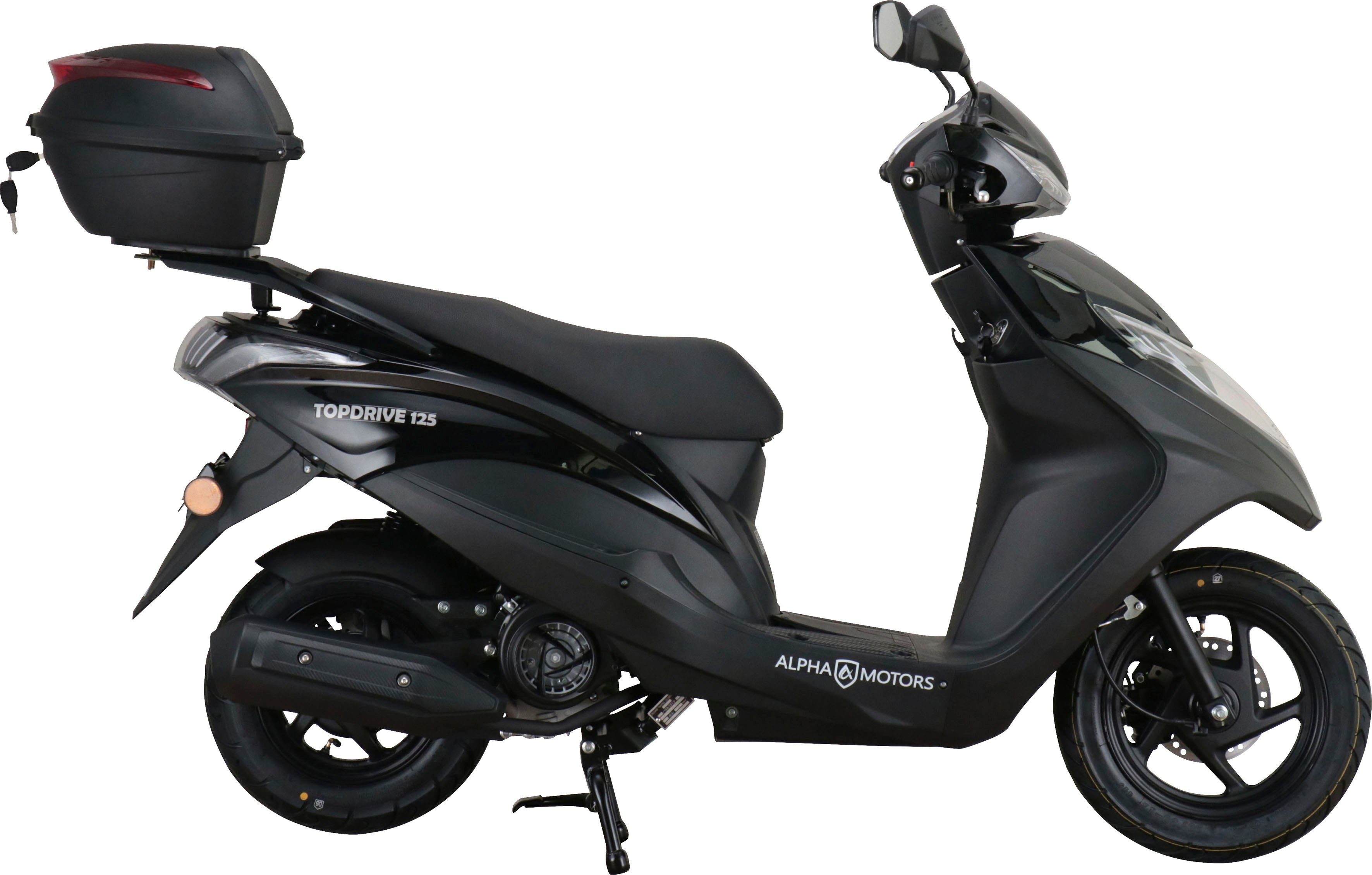 Alpha Motors Motorroller Topdrive, 125 ccm, 85 km/h, Euro 5+, (Spar-Set, mit Topcase), mit USB-Anschluss