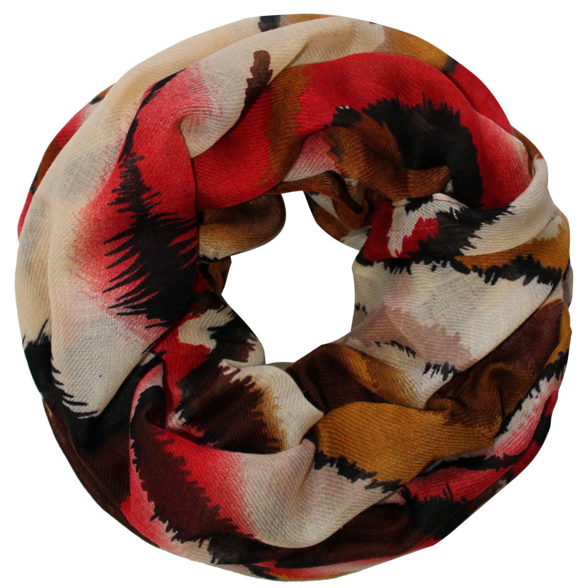 Loop Damen Schlauchschal Tiger Muster Bunte Gemustert Loopschal Rundschal