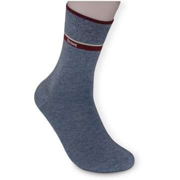 Die Sockenbude Komfortsocken Harmony (Bund, 3-Paar, mit Komfortrand) verschiedene Jeanstöne