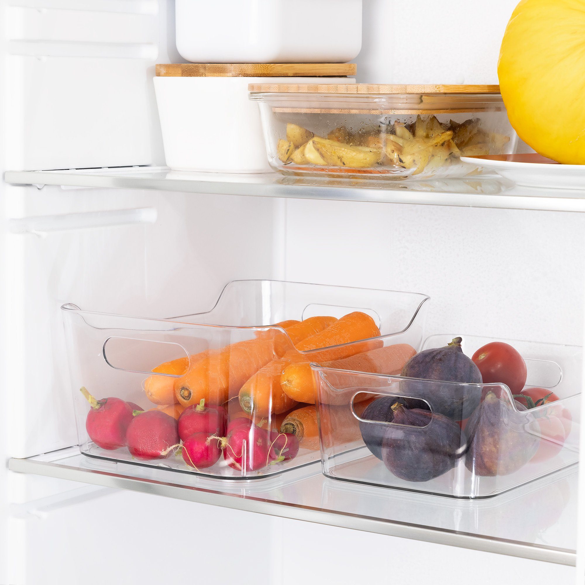 Kunststoff, Kunststoff - Vorratsdose Navaris aus Aufbewahrungsboxen Organizer Kühlschrank