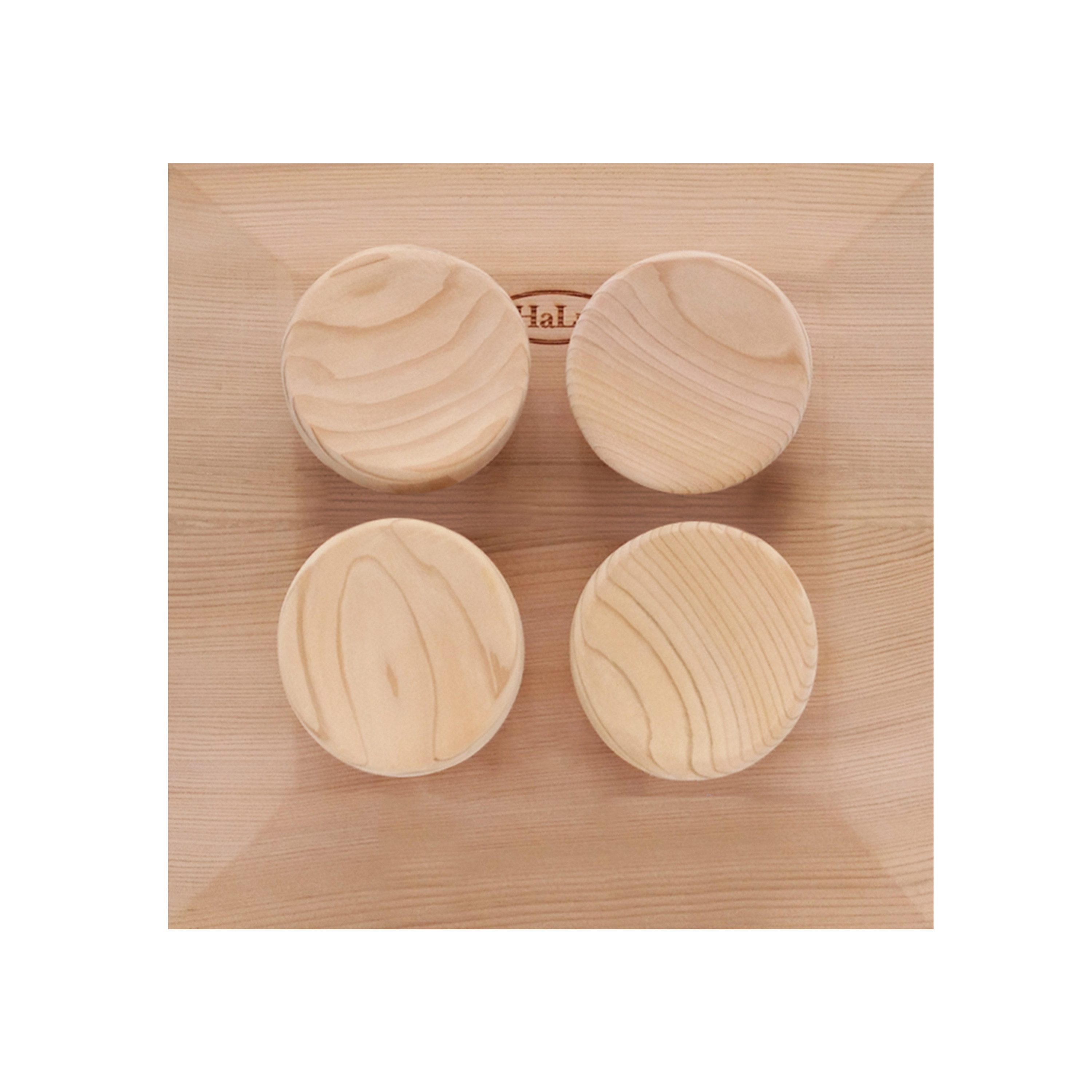 HaLu BV Saunakopfstütze HaLu 4-Punkt Sauna Kopfstütze / Auflage, (Einzelartikel, Einzelartikel), Vier bewegliche Holzscheiben für individuelle Kopfunterstützung