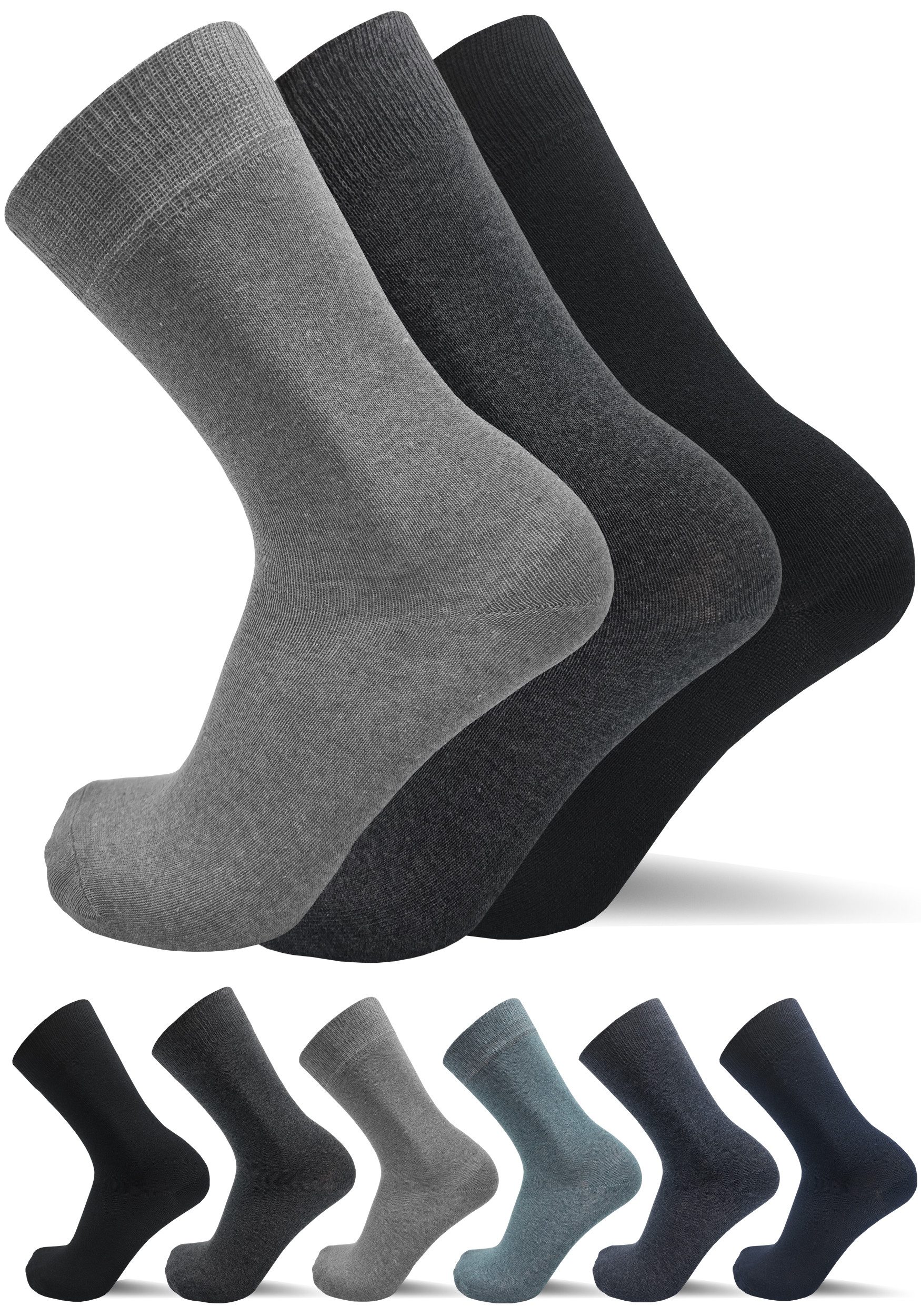 NAFT Businesssocken 6-24 Paar Herrensocken 80% Baumwolle Business Freizeit Herren Socken (Modell: NAFT Red Label Business 80, 6-Paar)