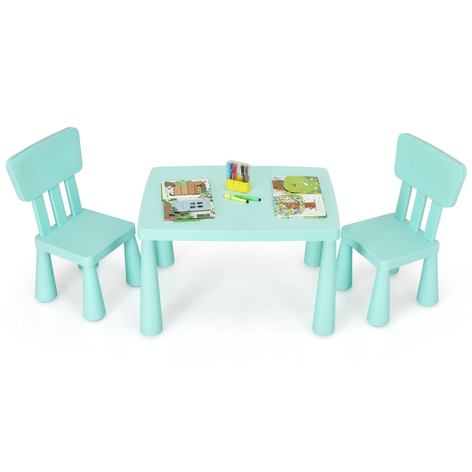 COSTWAY Kindersitzgruppe 3 TLG. Детская мебель, (Kindertisch mit 2 Stühlen)