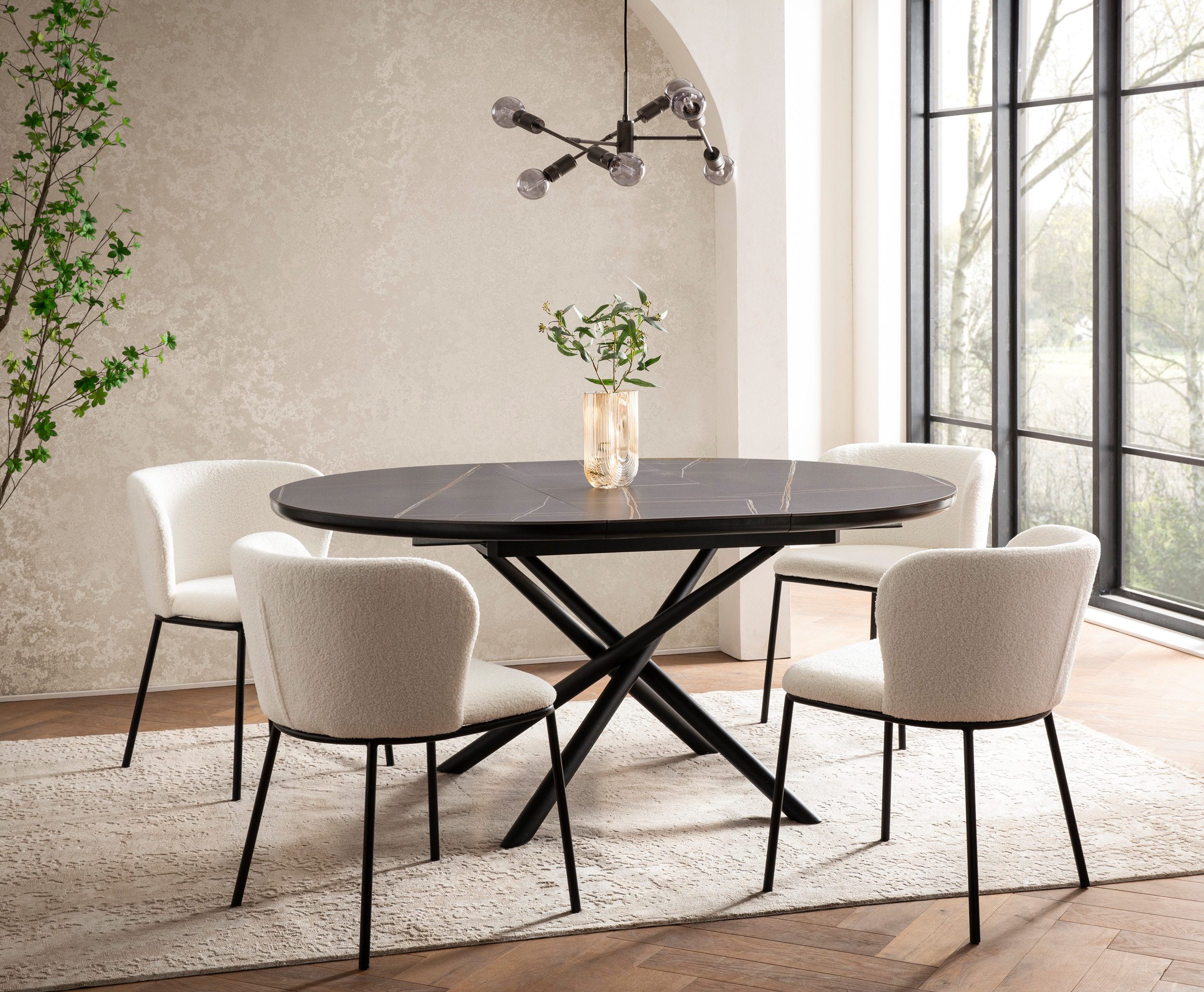 SalesFever Esstisch Stuttgart Esstisch für stilvolles Speisen, rund, Kerami günstig online kaufen