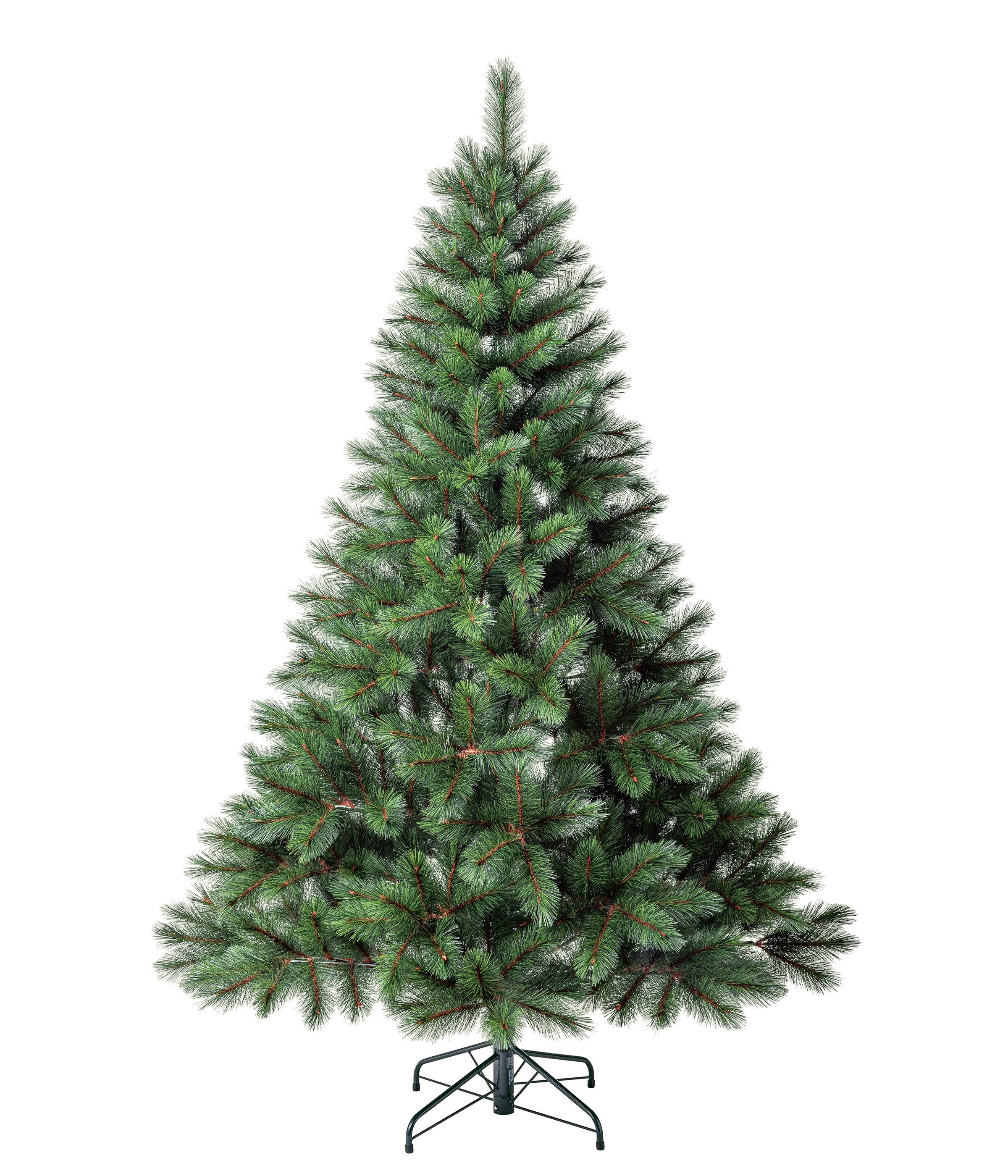 Dehner Künstlicher Weihnachtsbaum Tanne Ivar mit Ständer, Höhe 210 cm, Ø 132 cm, hochwertiger und ebenmäßiger Christbaum