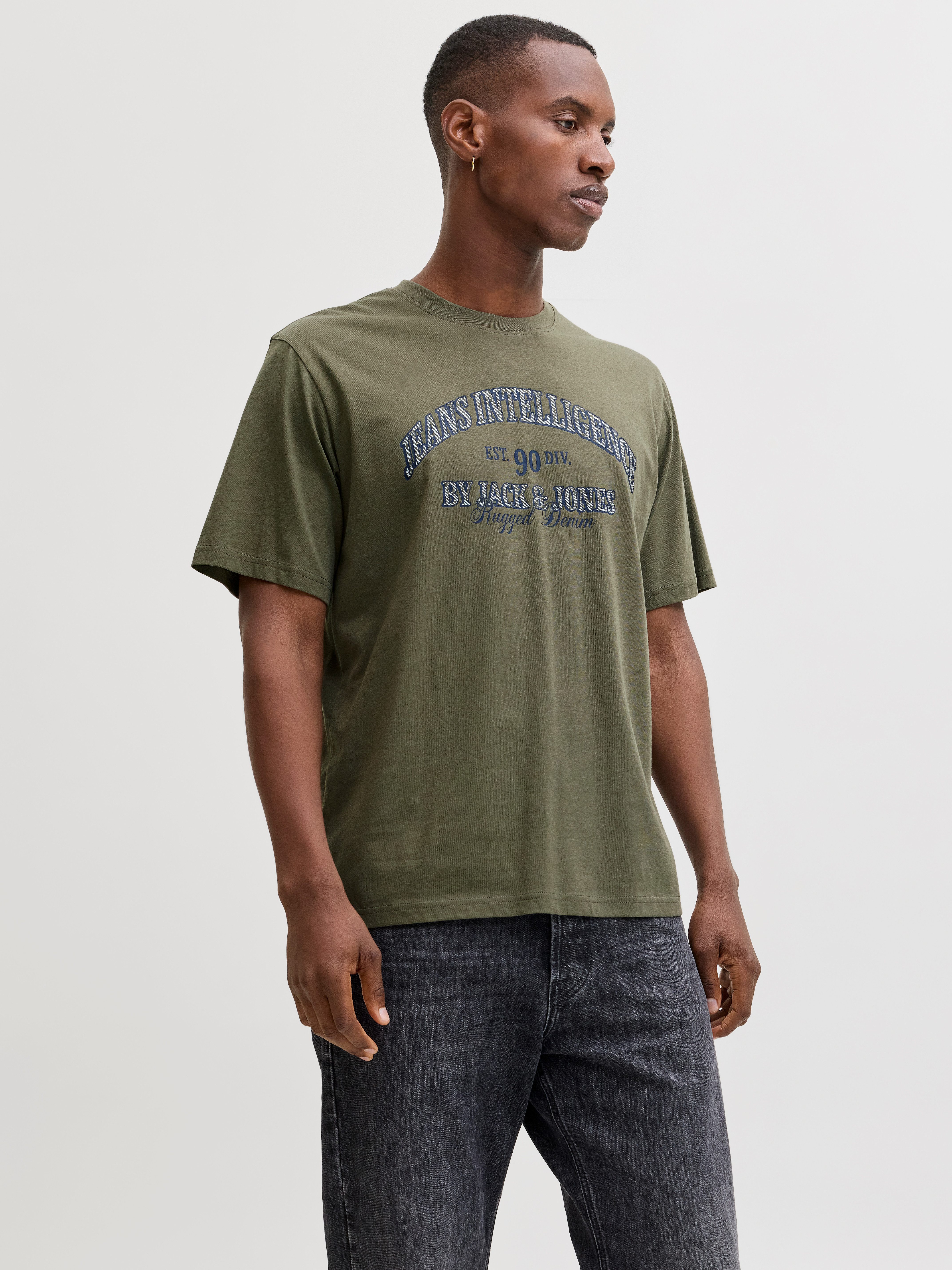 Jack & Jones Rundhalsshirt JJEDENVER GRAPHIC TEE SS O-NECK SN mit Logobranding