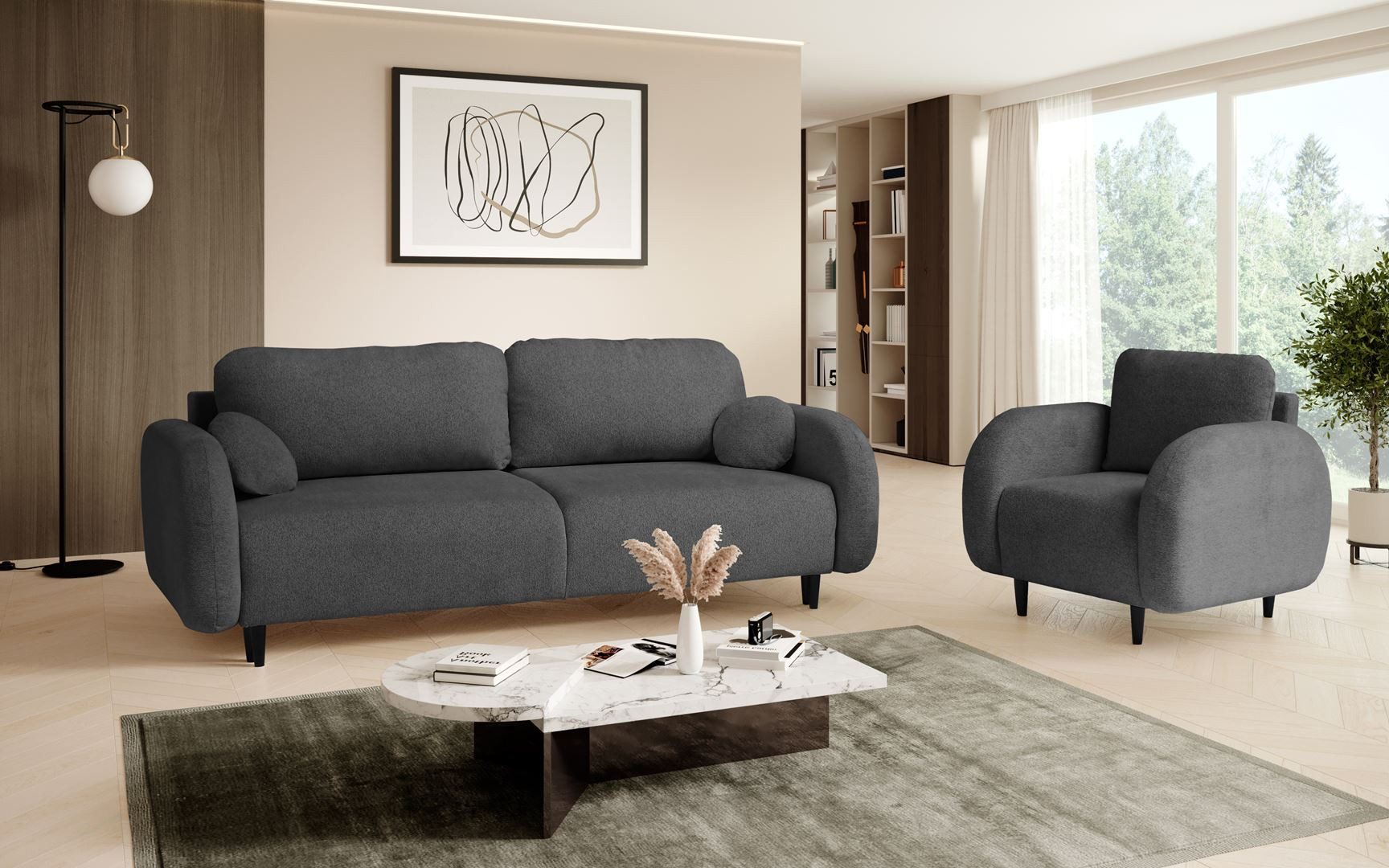 MOEBLO Polstergarnitur Carina, (Wohnzimmergarnitur Zweisitzer-Sofa Sessel günstig online kaufen