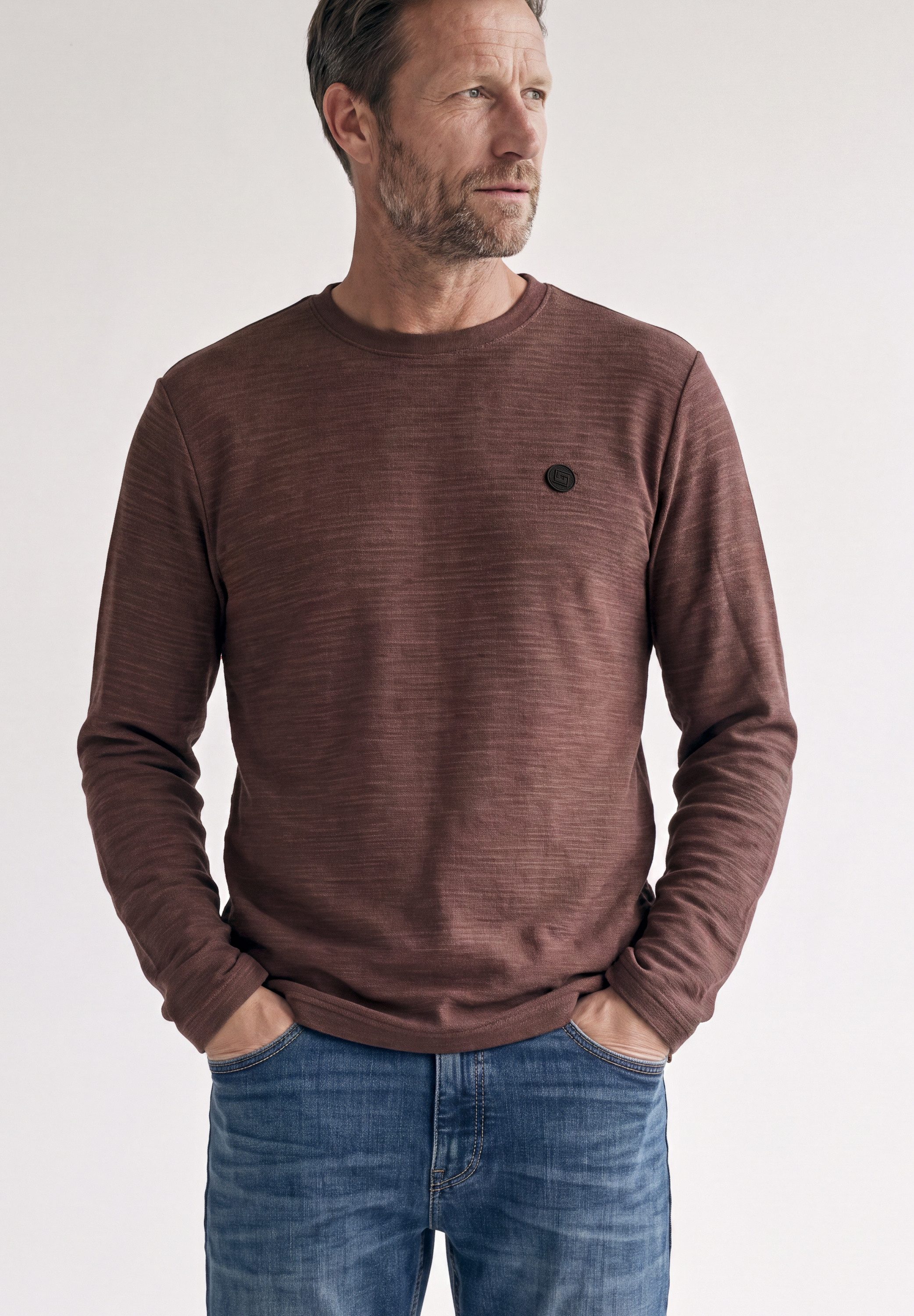 STREET ONE MEN Langarmshirt im soften Baumwoll-Mix