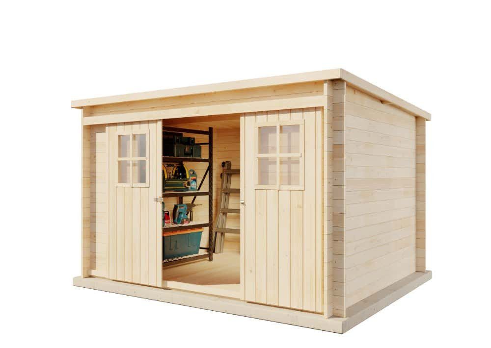 Alpholz Gerätehaus Holz Vera, BxT: 330x240 cm, in Naturbelassen mit 19mm Wandstärke