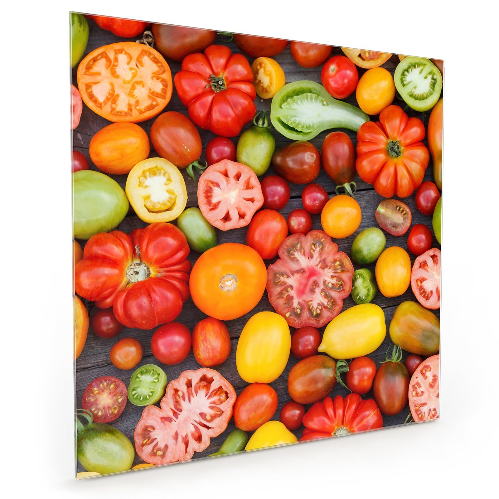 Buntes Glas Spritzschutz Primedeco Gemüse Küchenrückwand