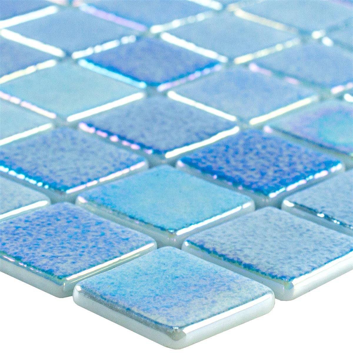 Mosafil Mosaikfliesen Glas Schwimmbad Pool MosaikFliesen McNeal 25x25 mm, Glas-Ecoglas 31.600x31.600, hellblau, Eco Glas - Punktverklebt - Frostsicher - Wasserdicht - Wasserfest -