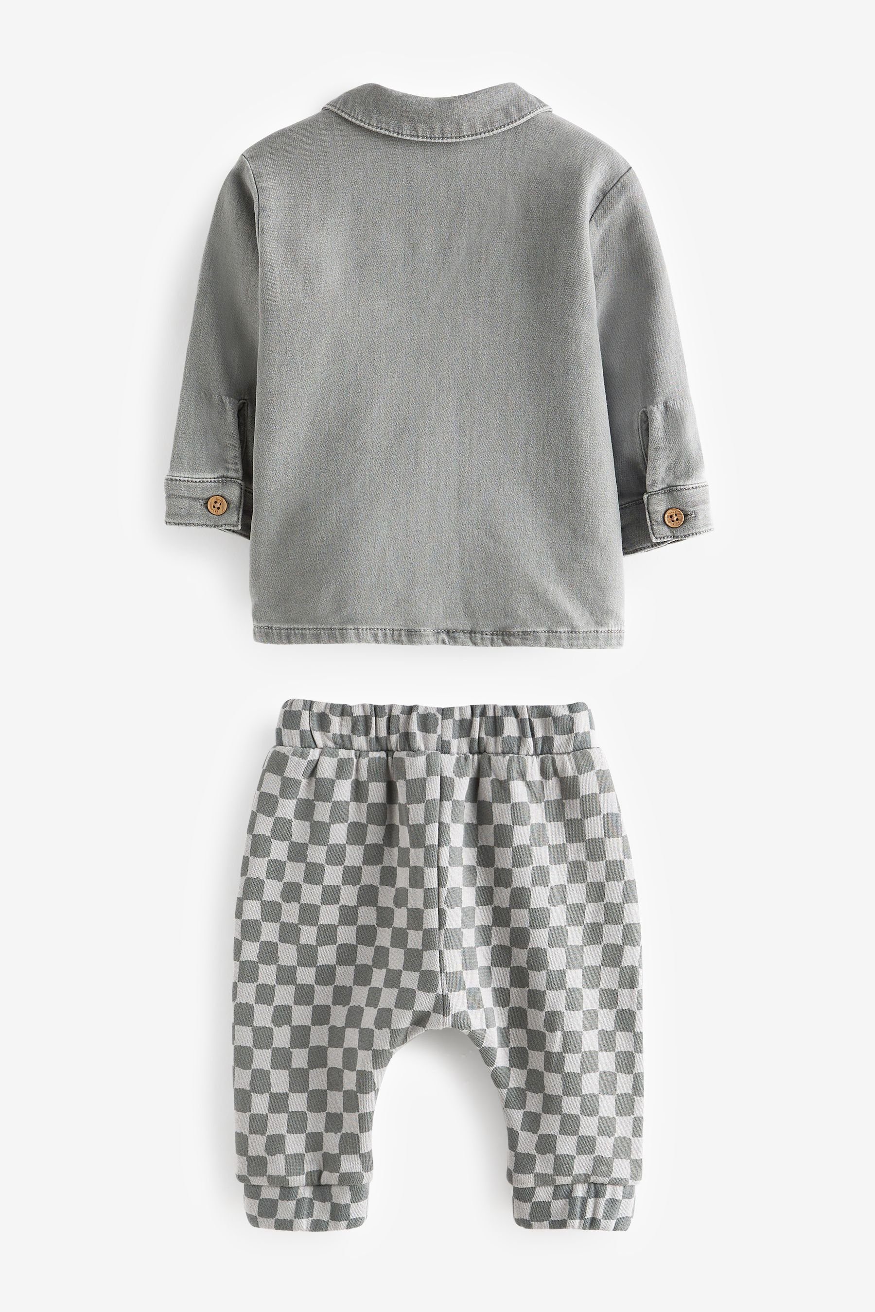 Next Hemd & Hose Baby-Set Jogginghose T-Shirt Monochrome und Hemdjacke, mit (3-tlg)