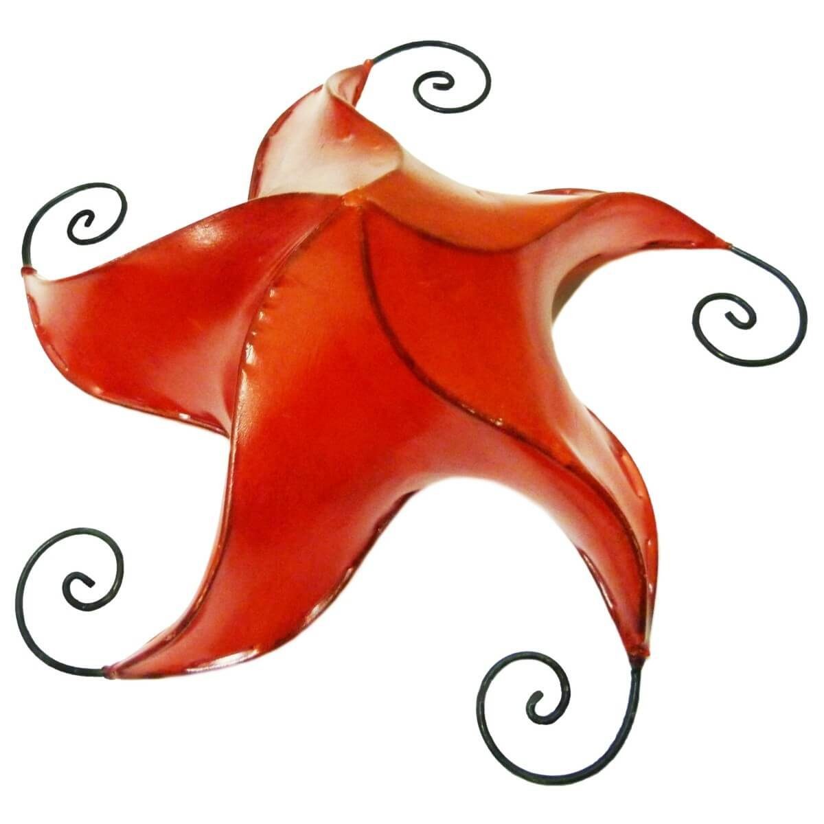 SIMANDRA Lampenschirm marokkanische Deckenlampe aus Leder STERN Nejma 50 cm