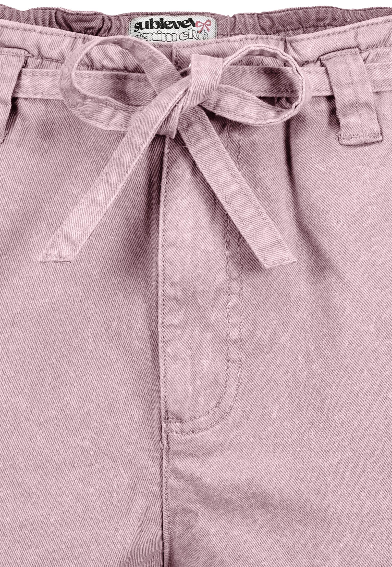 SUBLEVEL Jeansshorts Damen Denim Shorts mit Gummibund Coloured Denim Shorts, Bindegürtel