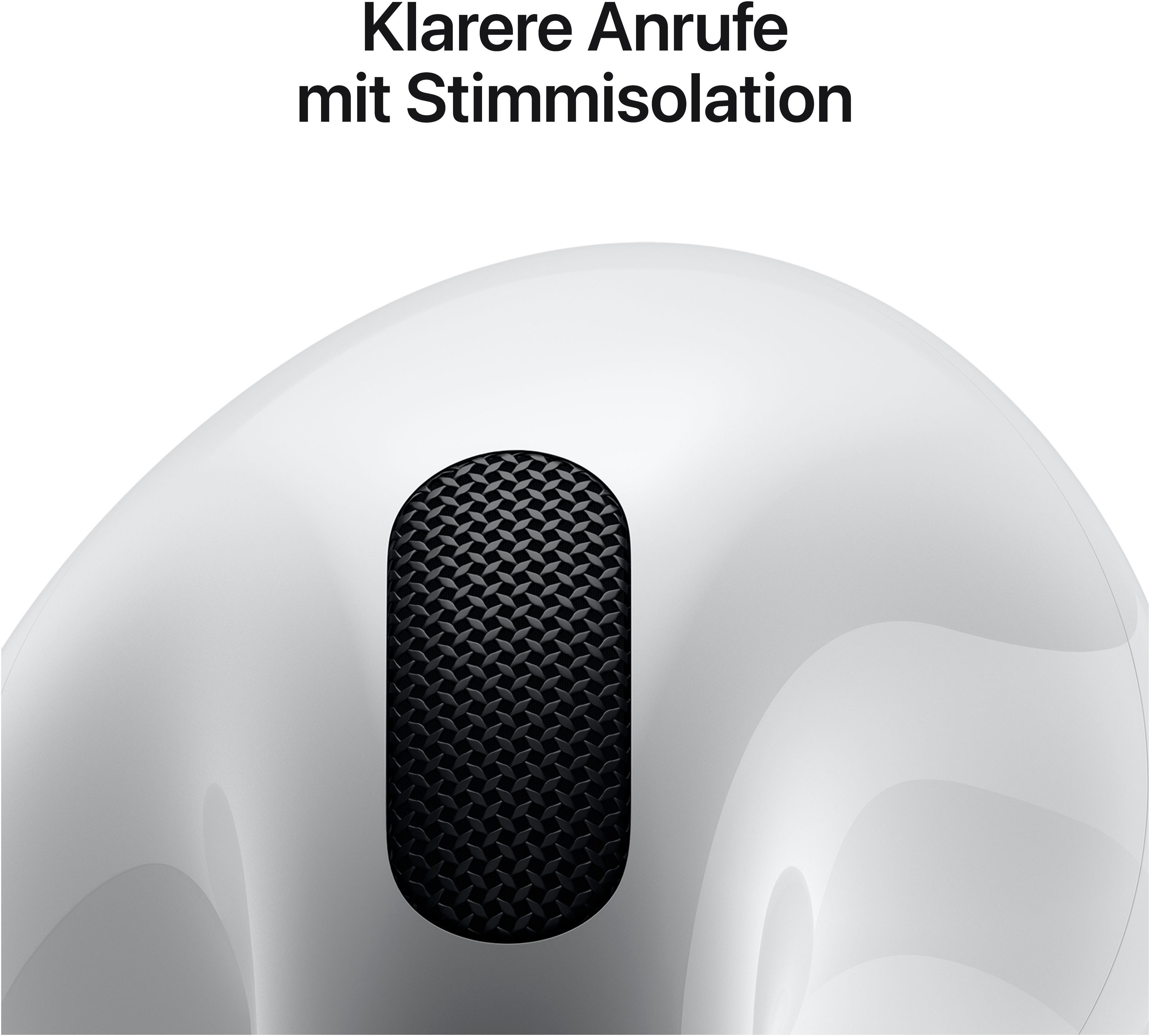 Apple AirPods 4 wireless In-Ear-Kopfhörer (integrierte Steuerung für Anrufe und Musik, kompatibel mit Siri, Siri, Bluetooth)
