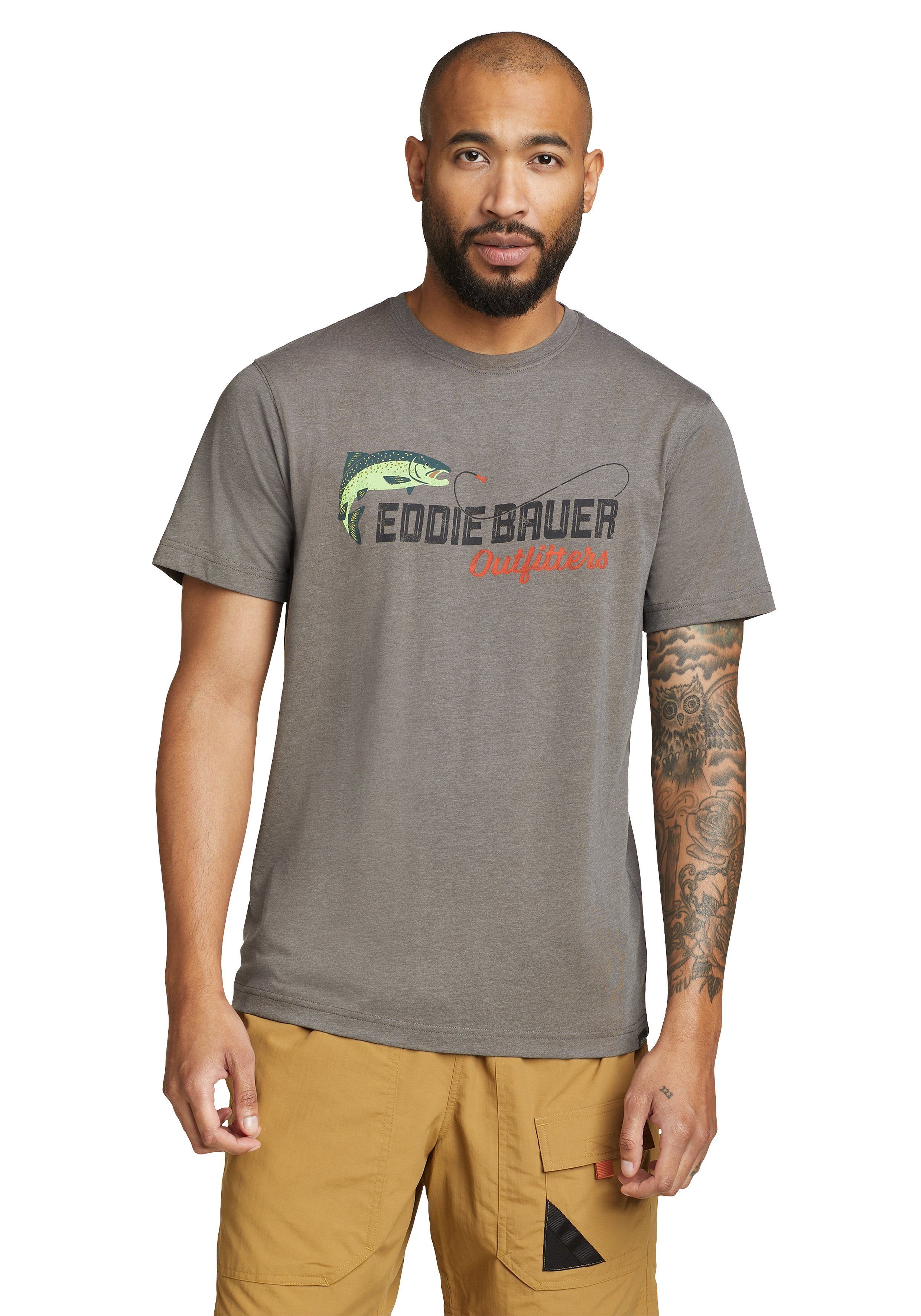 Eddie Bauer T-Shirt Graphic T-Shirt Retro Fish
