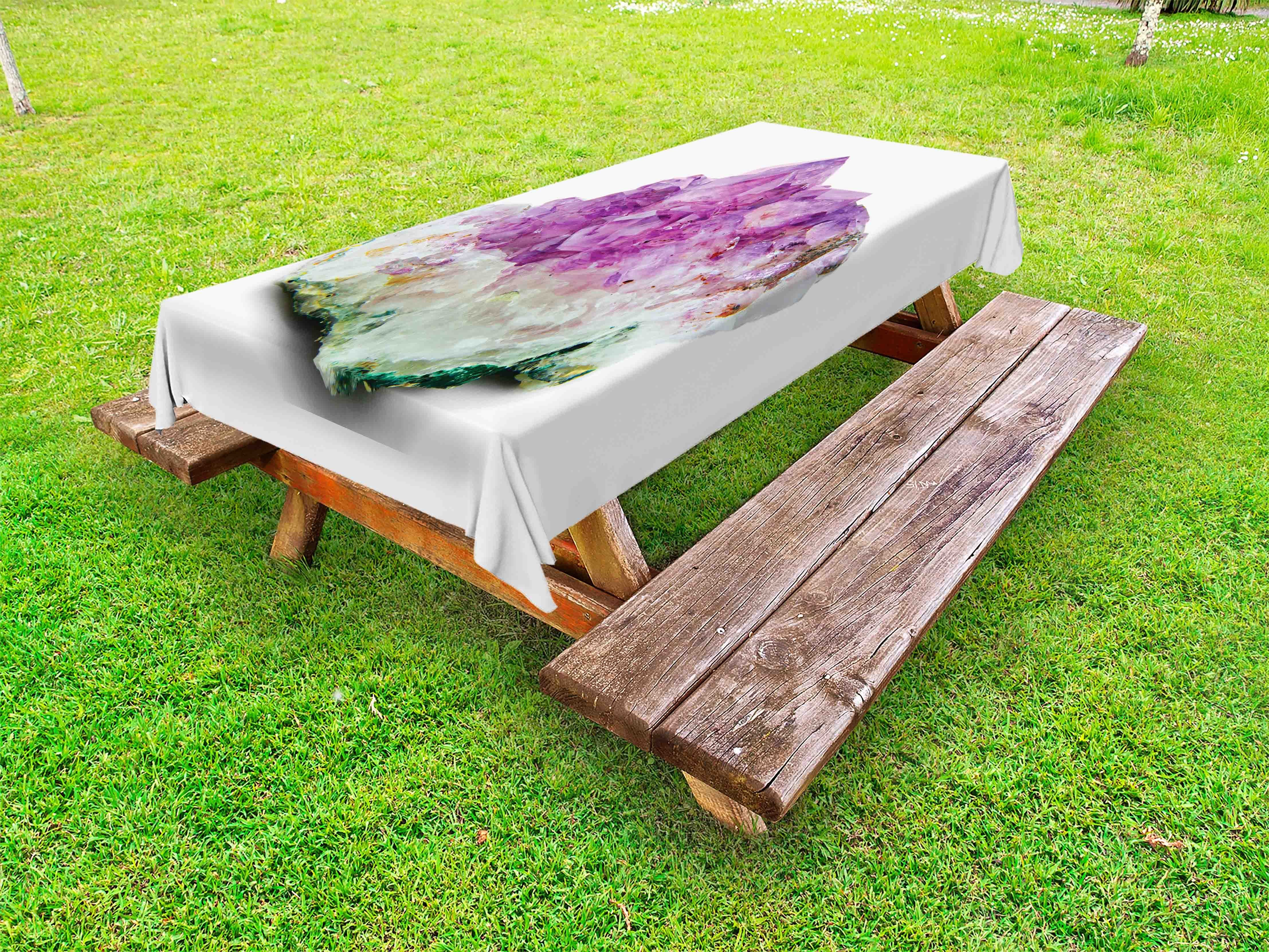 Abakuhaus Tischdecke dekorative waschbare Picknick-Tischdecke, Amethyst Kristall wie Lavendel Hues