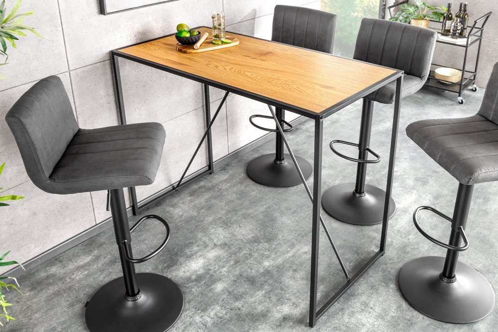 riess-ambiente Bartisch SLIM LINE 120cm natur / schwarz (Einzelartikel, 1-St), Küche · Metall · eckig · Modern Design · Industrial