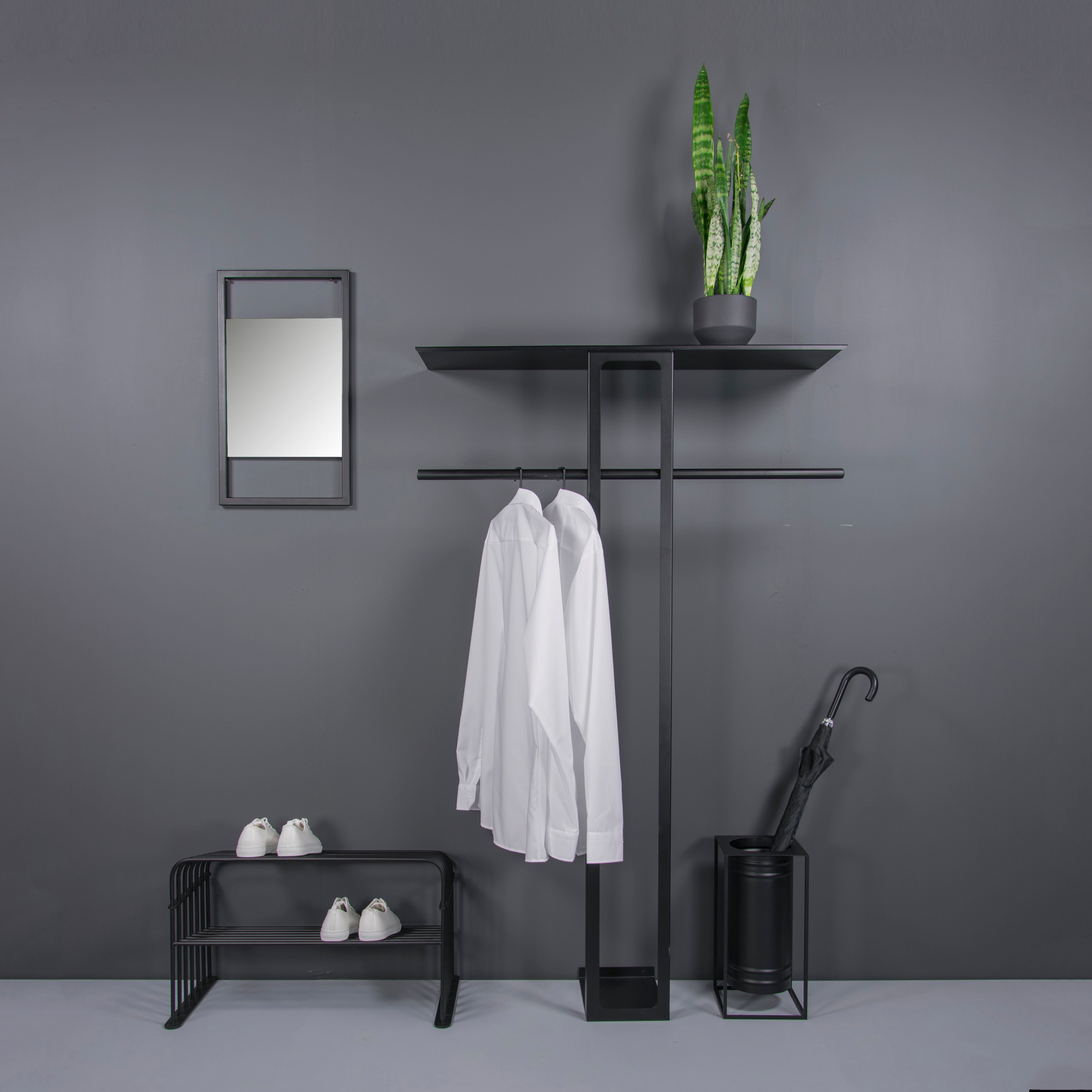 Furniture GRILLE BLACK Schuhregal Schwarz Design Torna Schuhregal 70 70x40,5x34cm Torna -