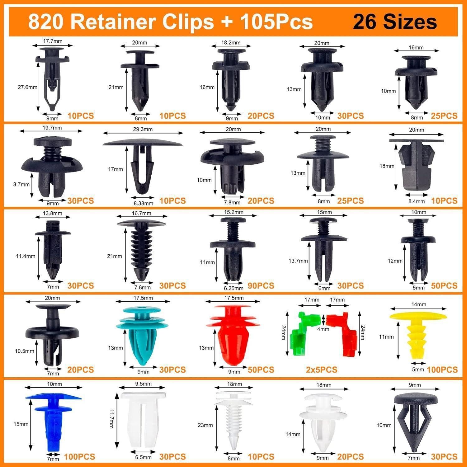 LuxusKollektion Leisten-Befestigungsclips Befestigungsclips Auto Universal Türverkleidung Stoßstange 925PCS