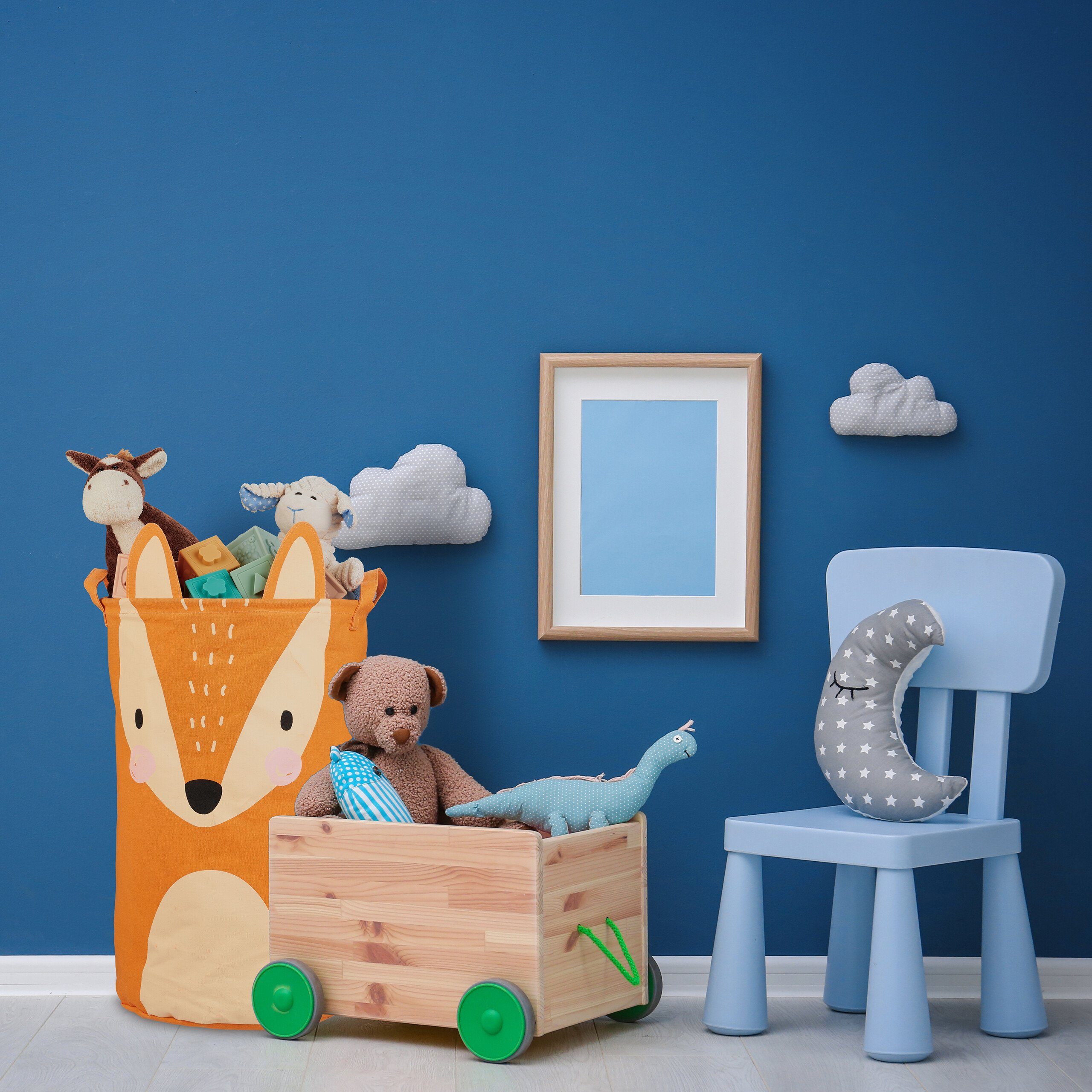 relaxdays Aufbewahrungskorb Kinder Aufbewahrungskorb mit Fuchsmotiv günstig online kaufen