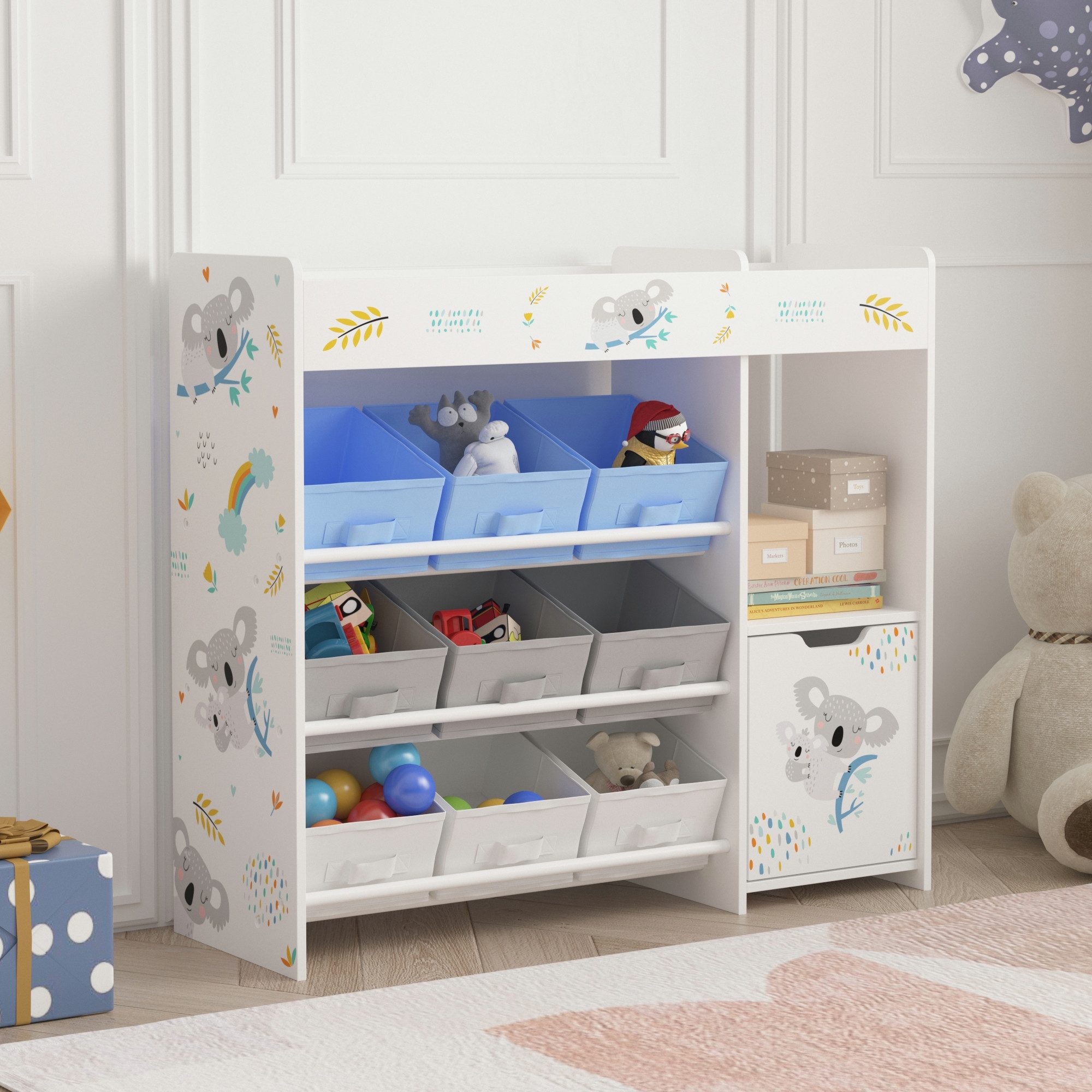 en.casa Kinderregal, »Søndreland« mit 9 Faltboxen günstig online kaufen