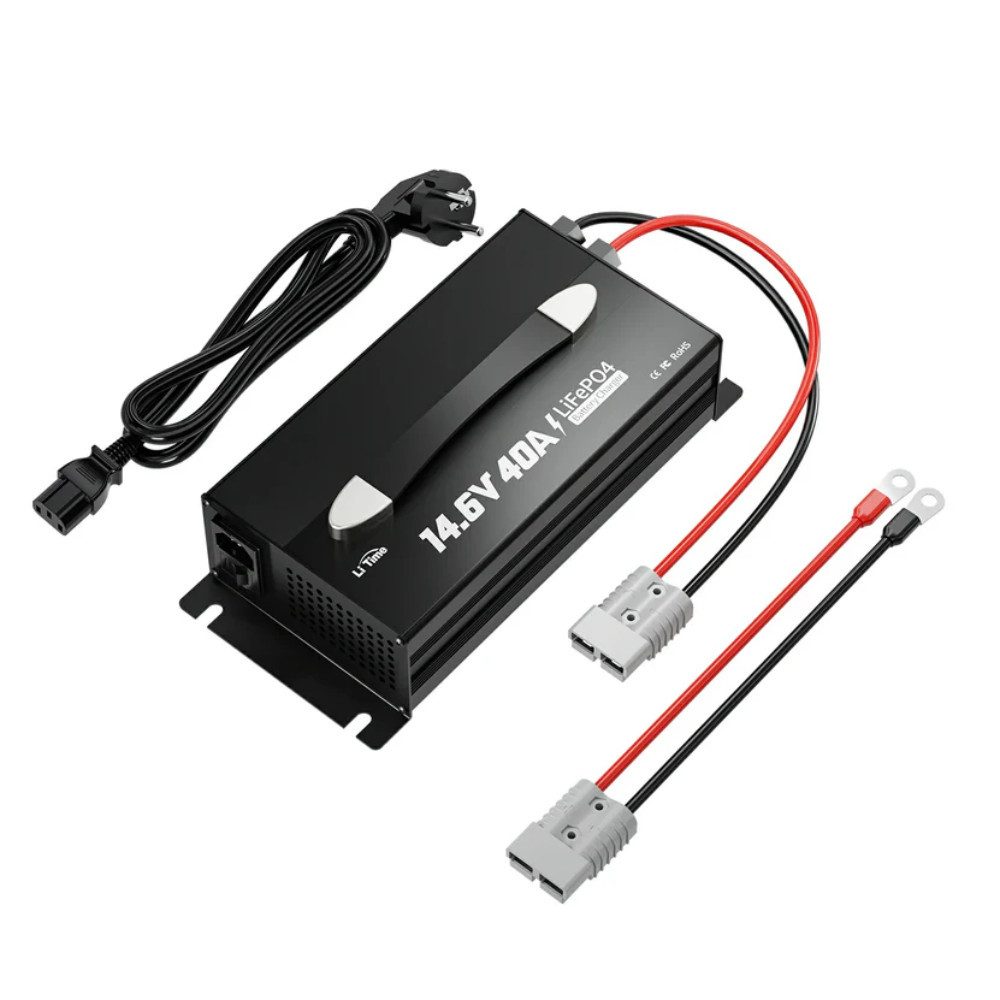 LiTime LiTime 14.6V 40A Lithium Akku Batterieladegerät mit Handgriff Akku-Set (12 V, 1 St), Geeignet für 12V LiFePO4 Lithium Batterie