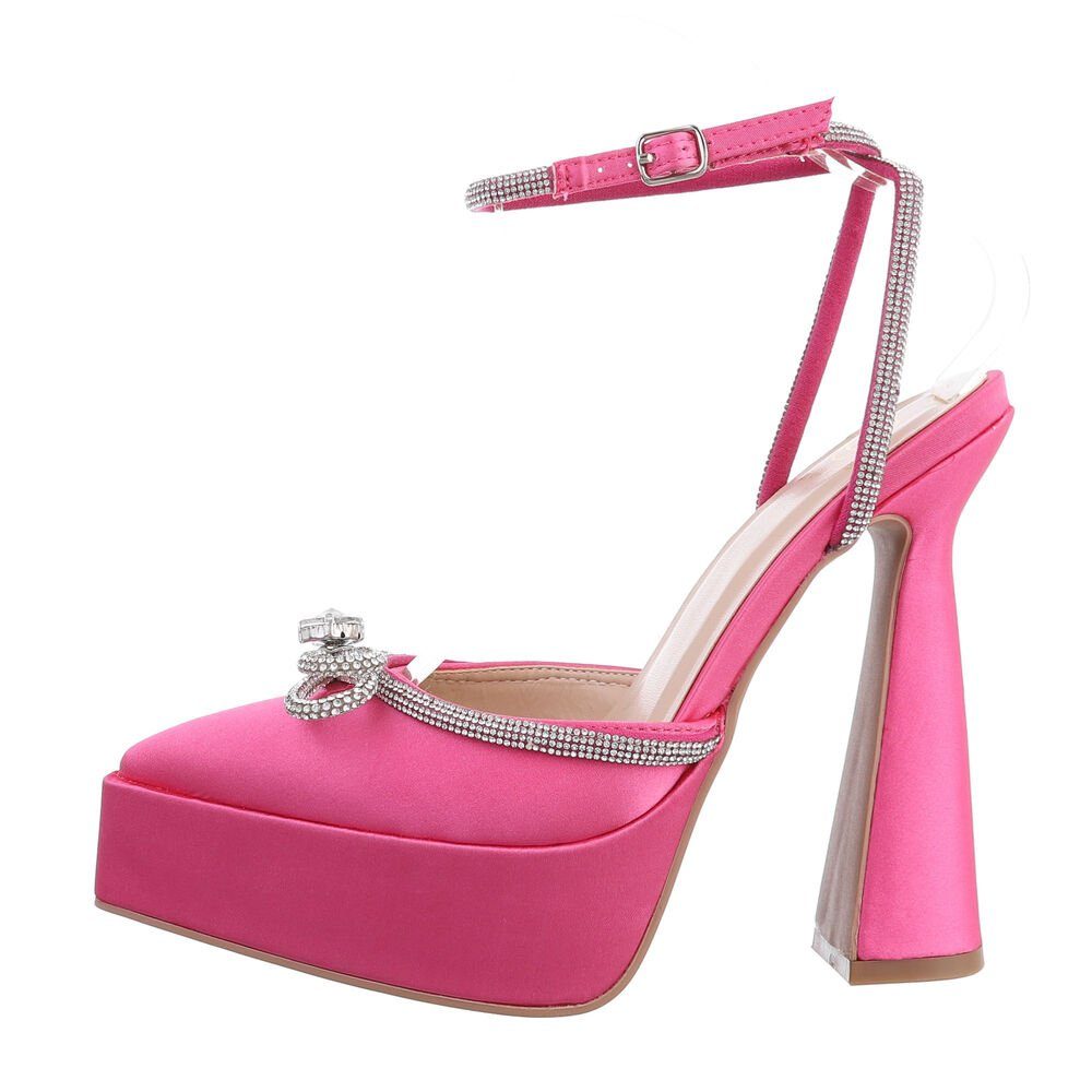 Ital-Design Damen Abendschuhe Party & Clubwear Plateaupumps Blockabsatz High Heel Туфли in Pink