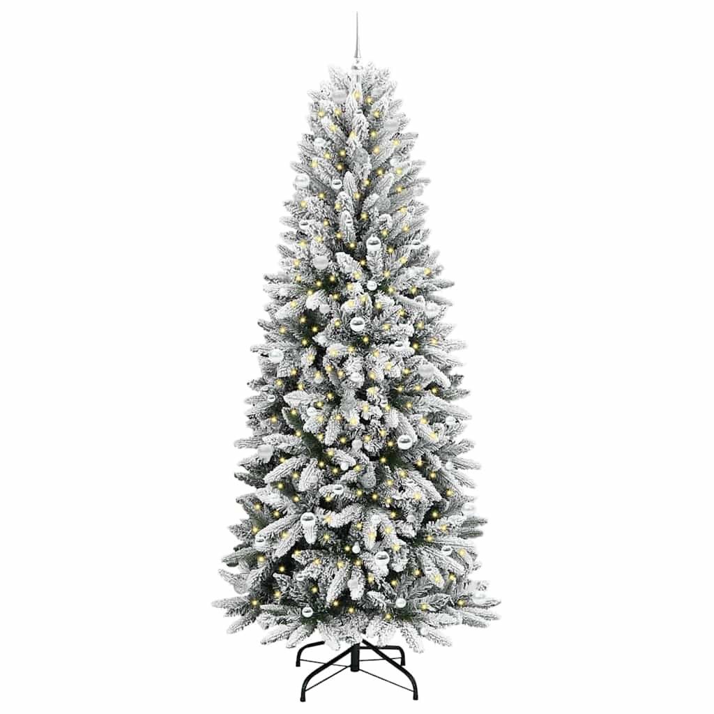 vidaXL LED Baum Künstlicher Weihnachtsbaum mit 300 LEDs mit Ständer Weiß 240 cm