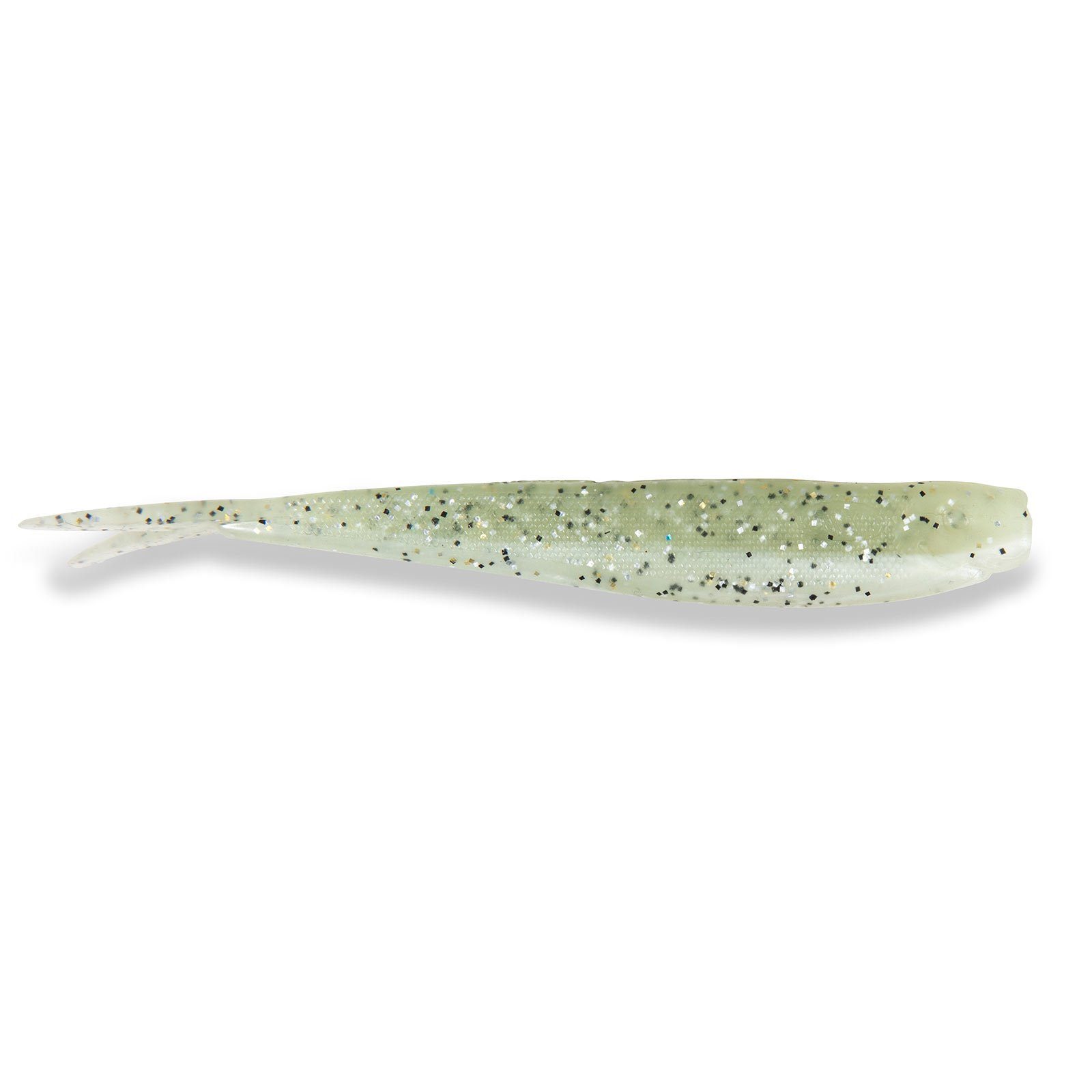 Moby Softbaits Kunstköder, Sänger Iron Claw Moby V-Tail Non Toxic 2.0 12,5cm Salt'n Pepper Luminous 1 StückmGummifische Salt & Pepper Luminous