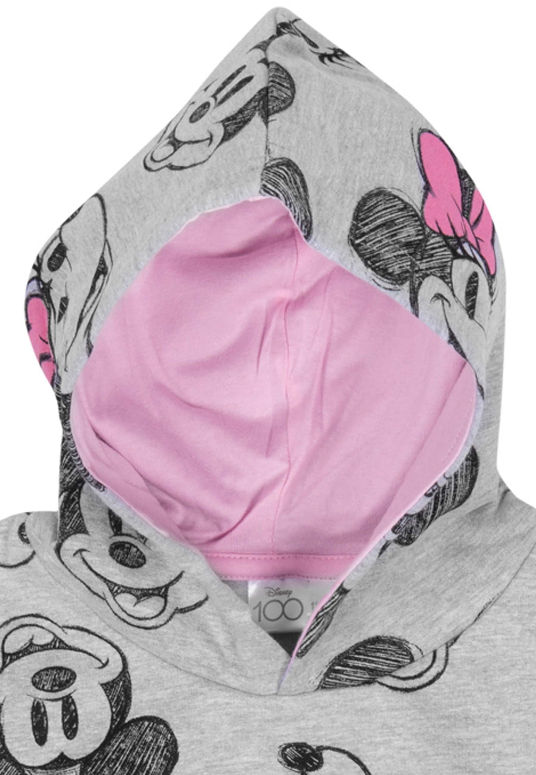United Labels® Sweatshirt Disney - Mickey & Minnie Mouse allover, Hatch style- Hoodie